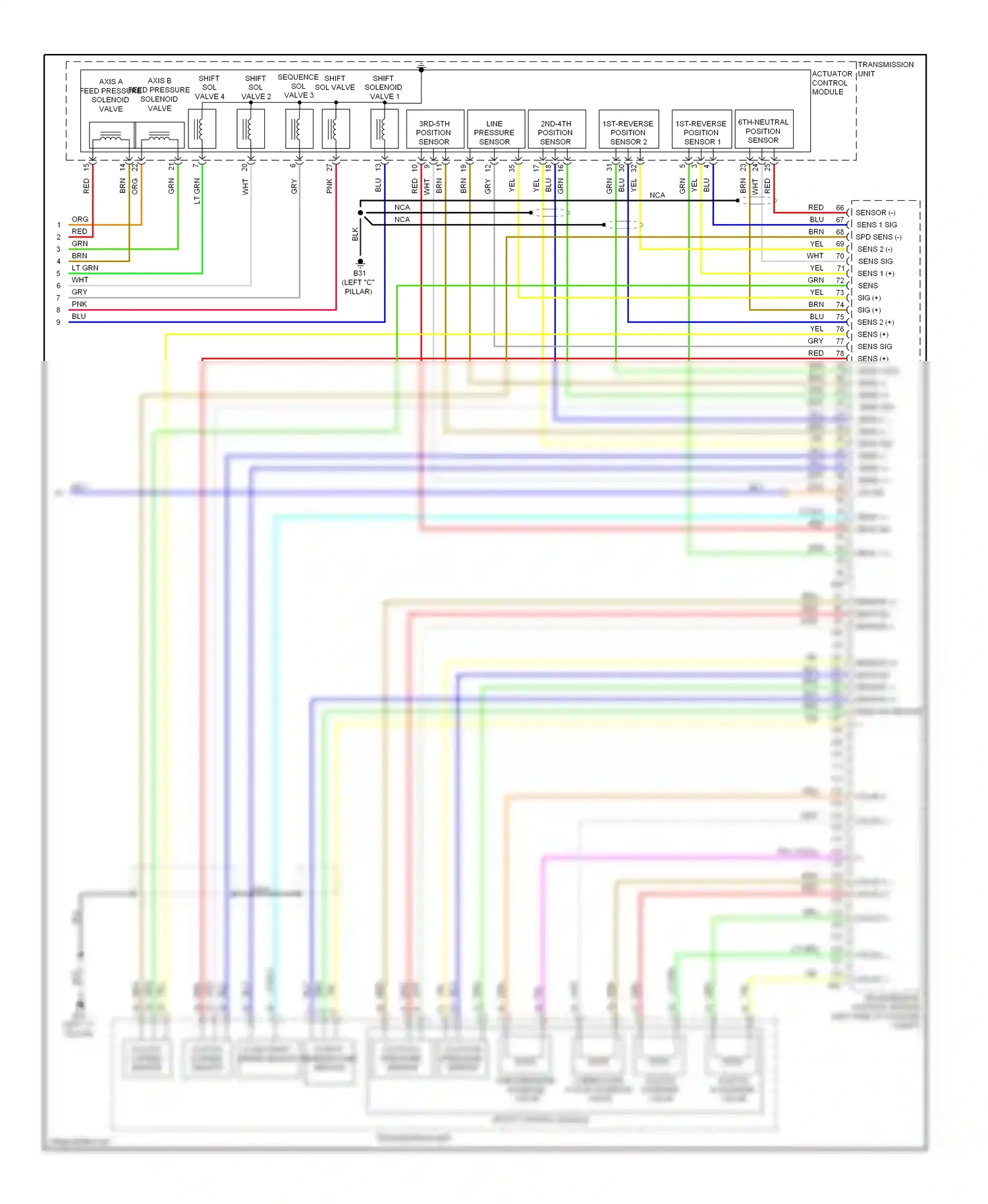 Wiring diagram actuator control module for Nissan GT-R I (2007-2011) (1 of 1)