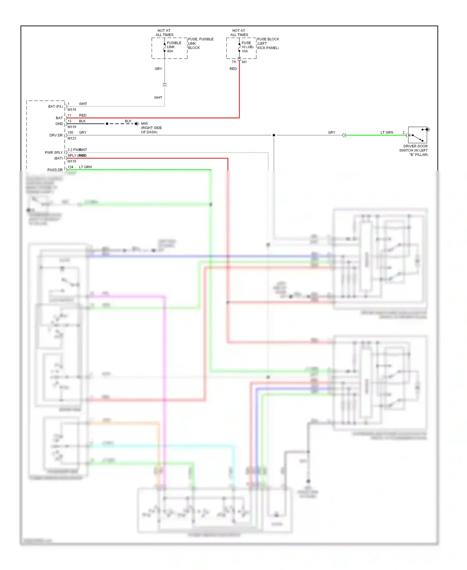 Wiring diagram lock switch for Nissan GT-R I (2007-2011) (1 of 1)