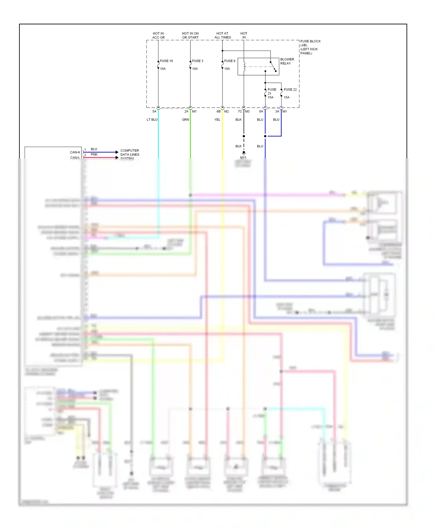 Wiring diagram multi- function switch for Nissan GT-R I (2007-2011) (1 of 5)