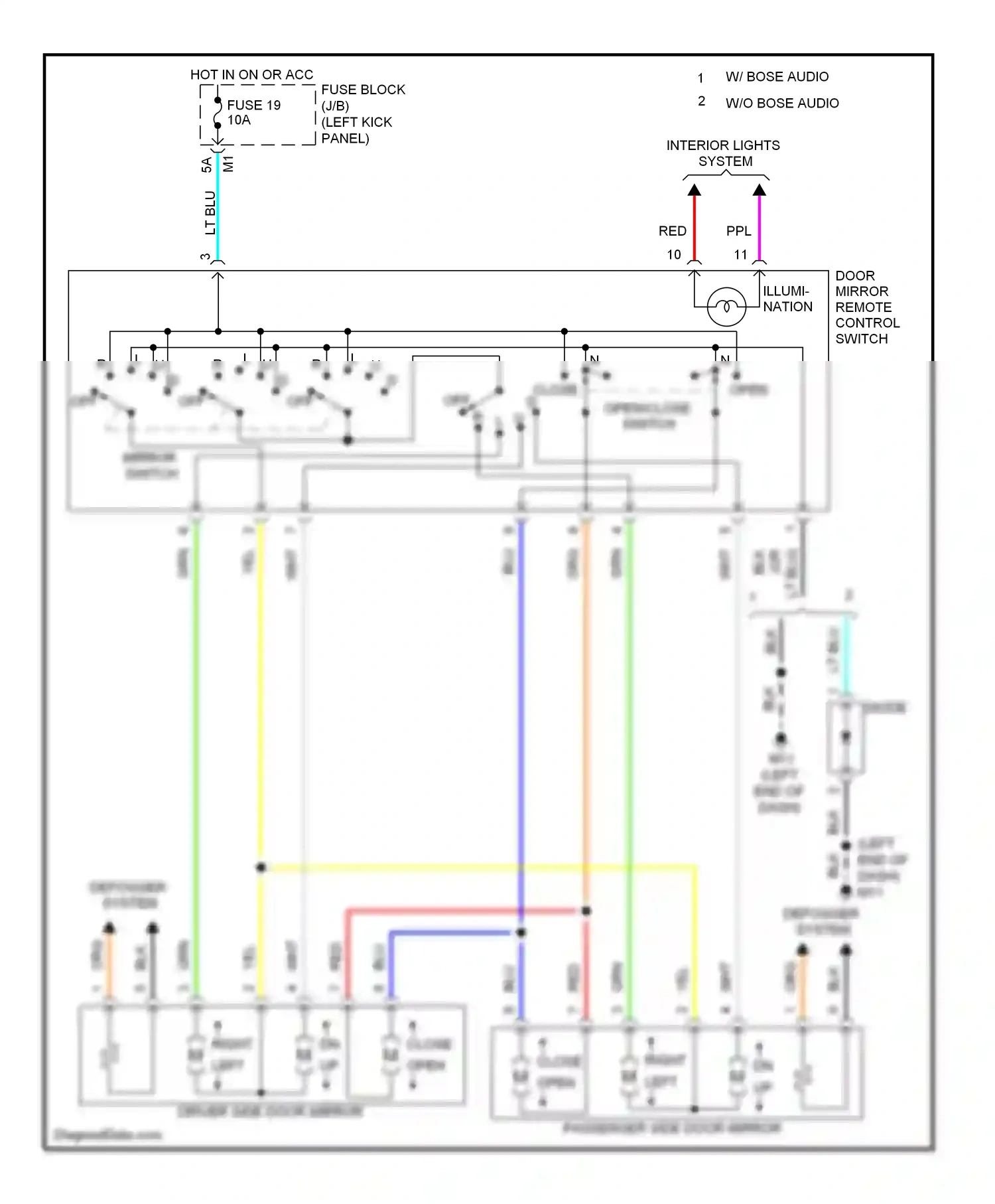 Wiring diagram open/close switch for Nissan GT-R I (2007-2011) (1 of 1)