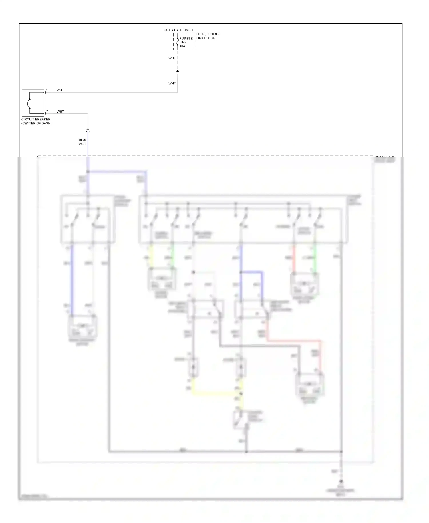 Wiring diagram thigh support switch for Nissan GT-R I (2007-2011) (1 of 1)