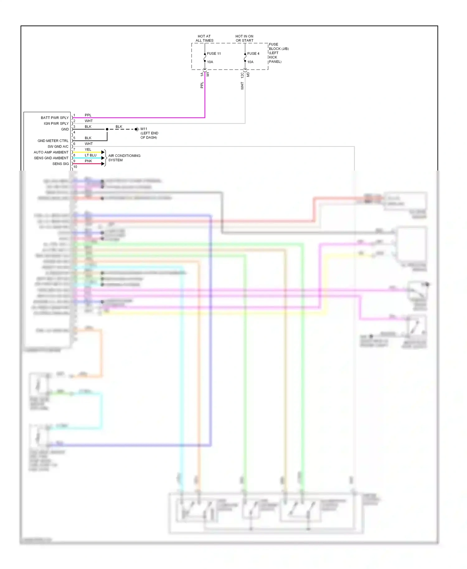 Wiring diagram trip computer switch for Nissan GT-R I (2007-2011) (1 of 2)