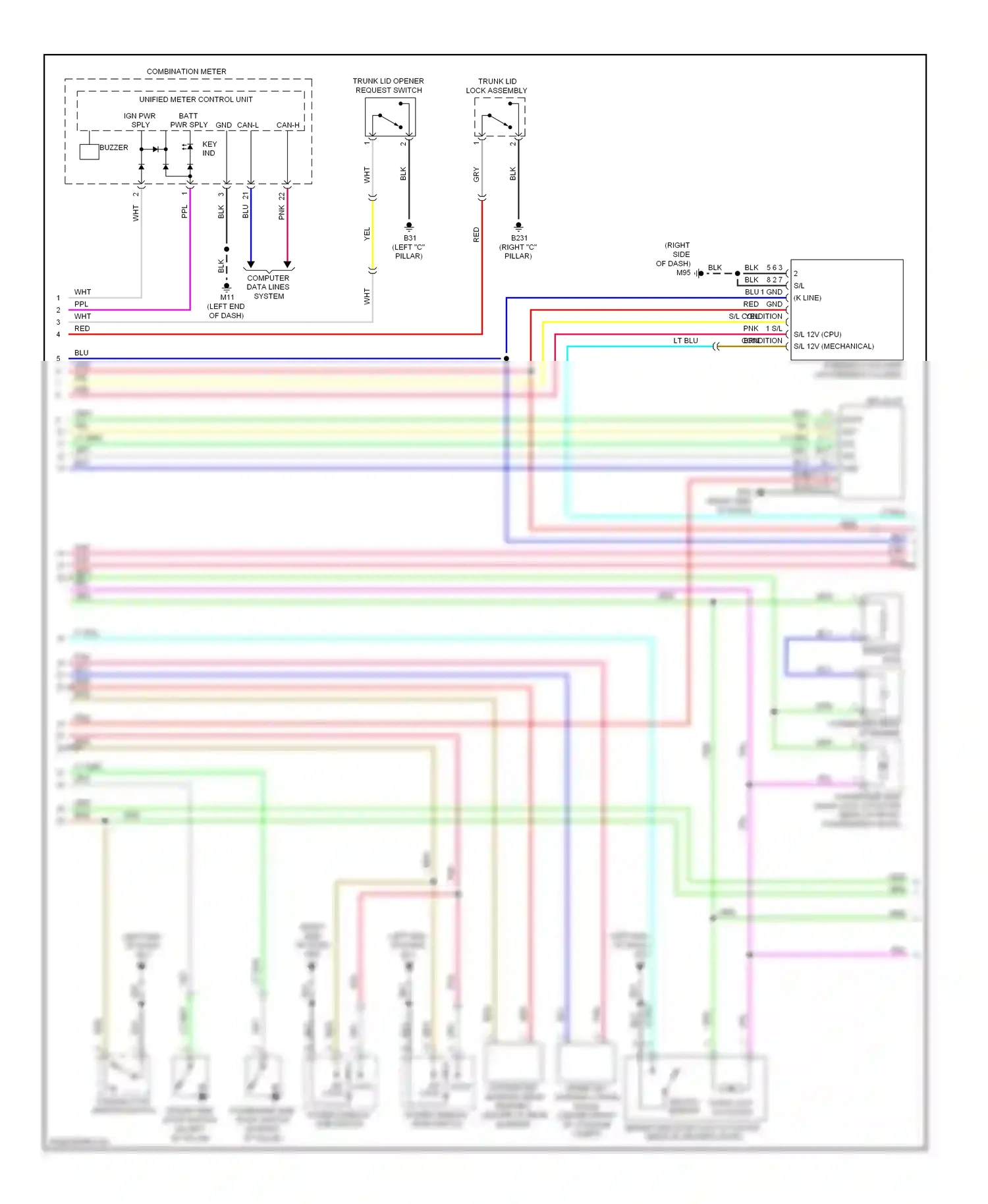 Wiring diagram unlock sensor for Nissan GT-R I (2007-2011) (1 of 3)