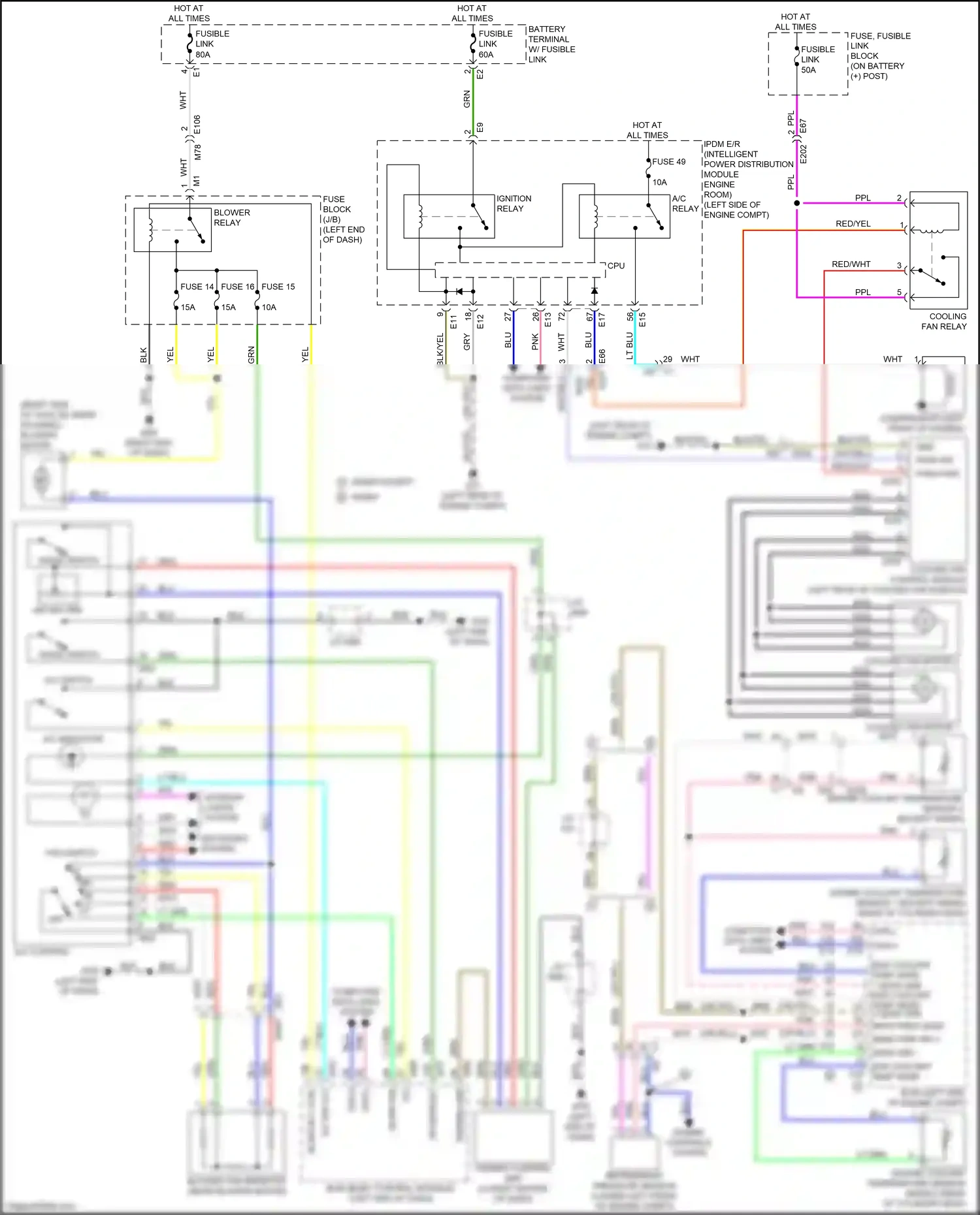 Wiring diagram a/c switch for Nissan Juke I facelift (2014-2019) (1 of 1)