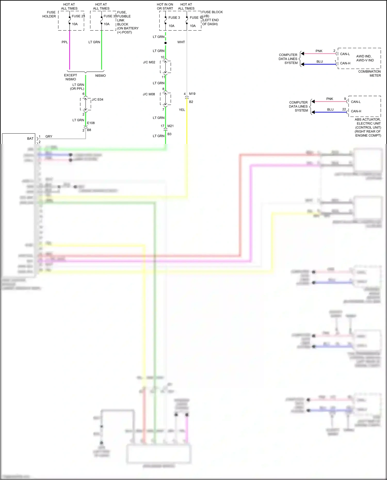 Wiring diagram awd control module for Nissan Juke I facelift (2014-2019) (1 of 1)