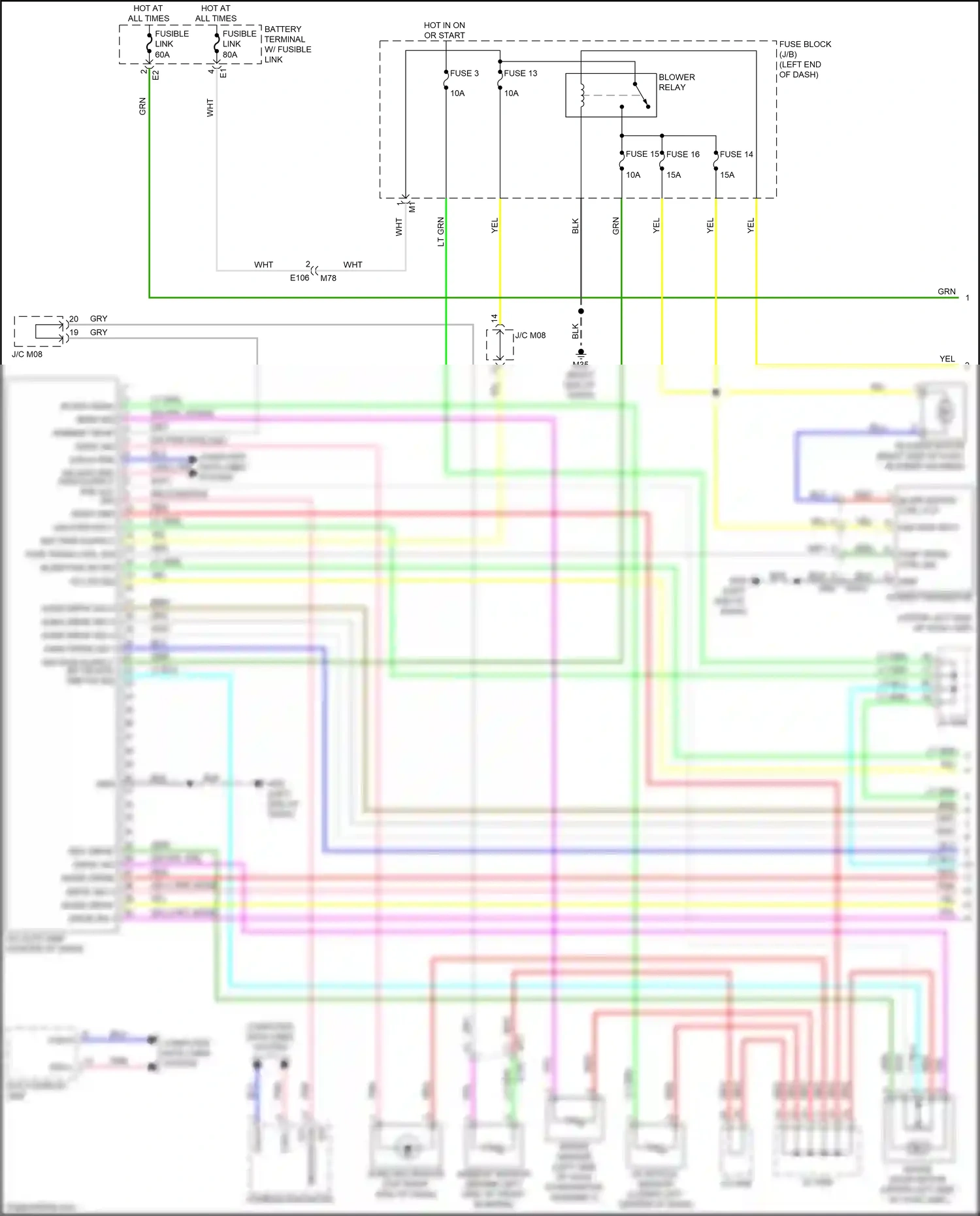 Wiring diagram combination meter for Nissan Juke I facelift (2014-2019) (14 of 29)