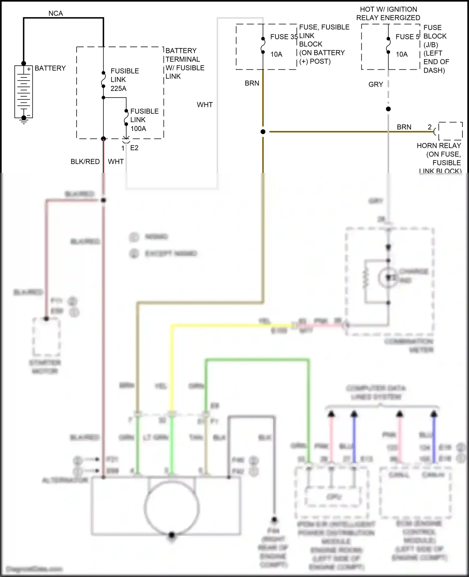 Wiring diagram combination meter for Nissan Juke I facelift (2014-2019) (17 of 29)