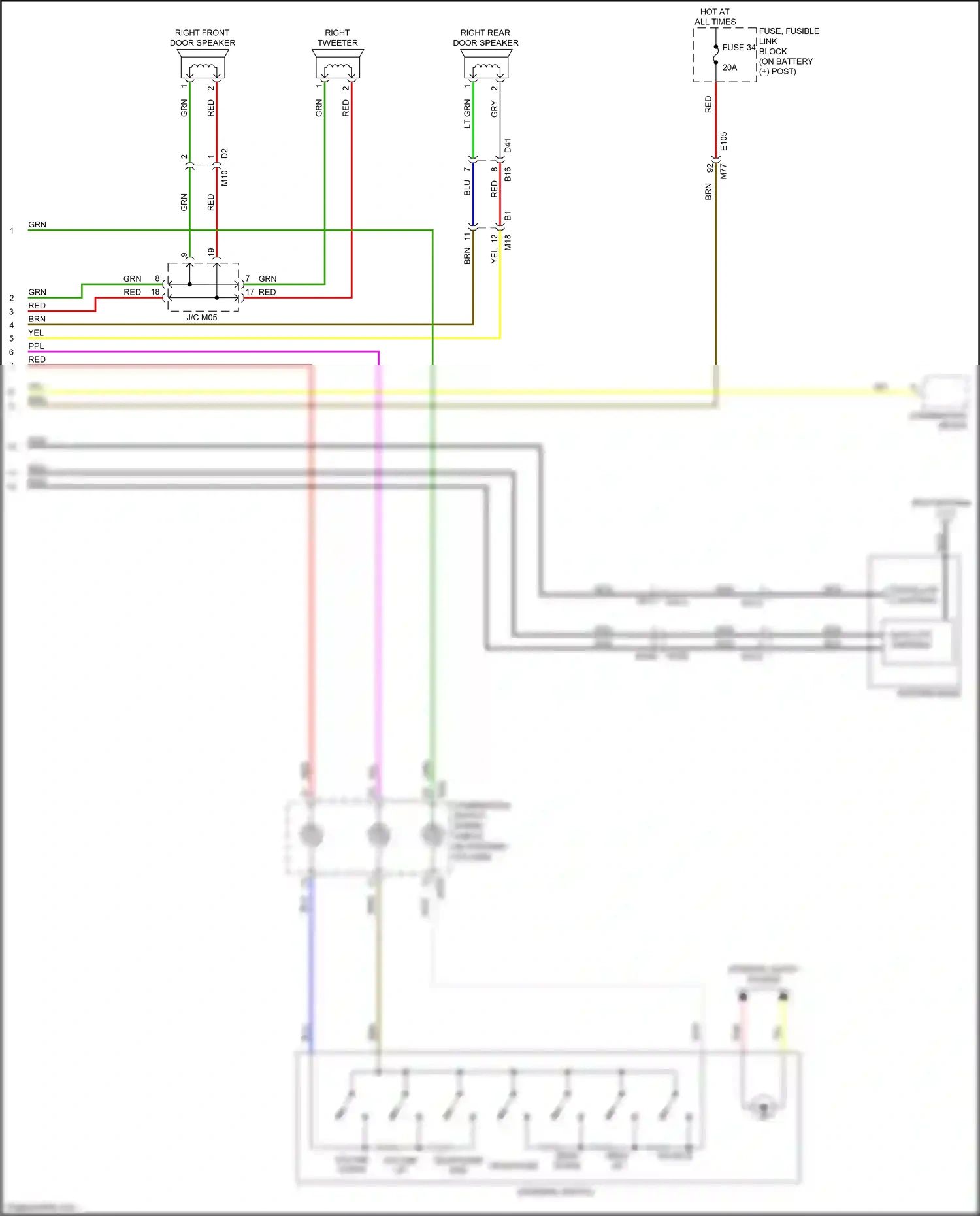 Wiring diagram combination meter for Nissan Juke I facelift (2014-2019) (21 of 29)