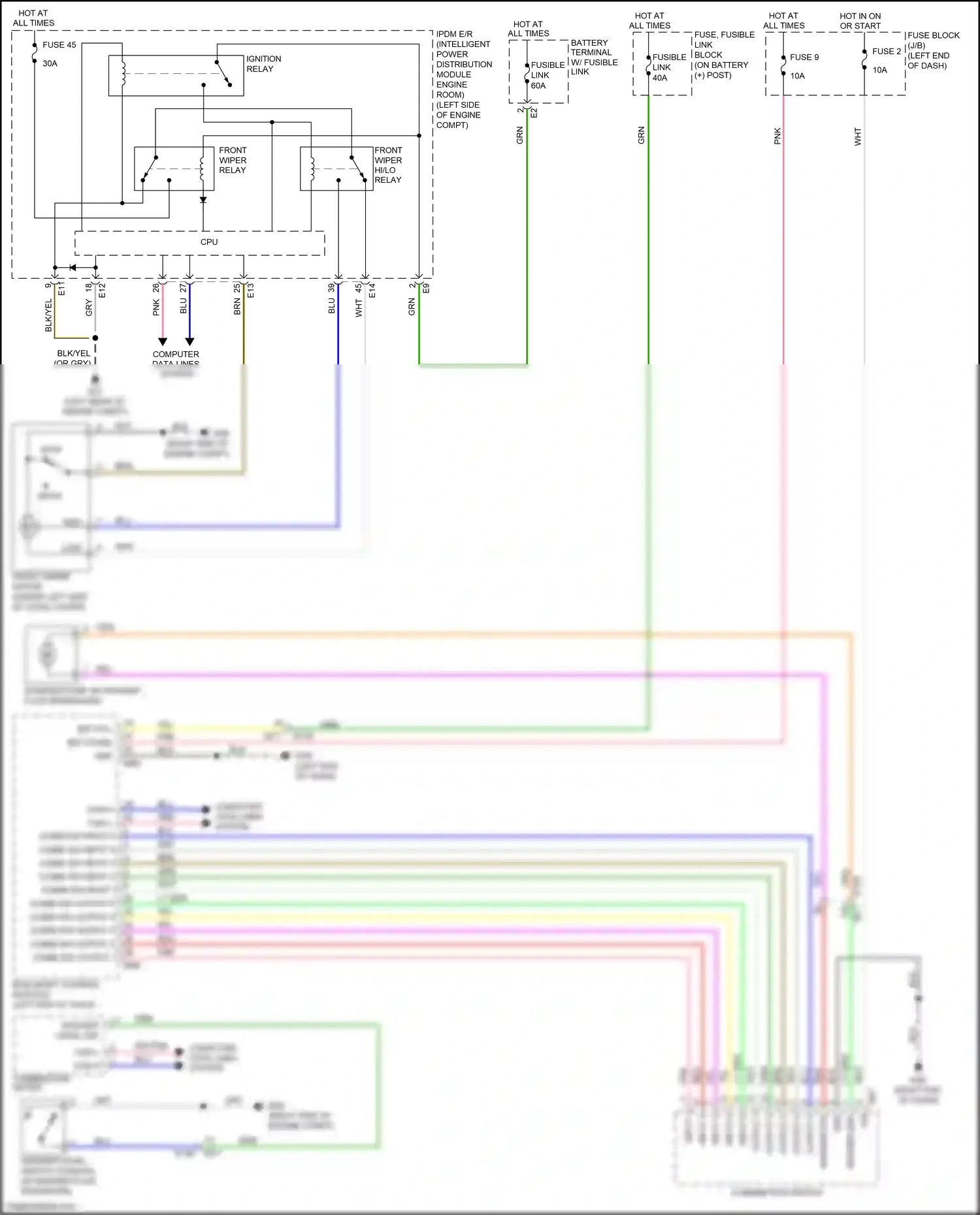 Wiring diagram combination switch for Nissan Juke I facelift (2014-2019) (3 of 6)