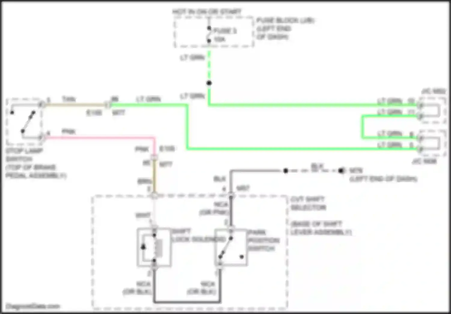 Wiring diagram cvt shift selector for Nissan Juke I facelift (2014-2019) (2 of 2)