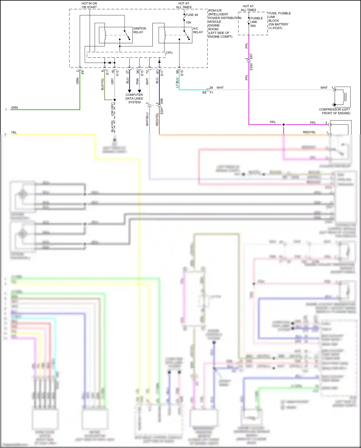 Wiring diagram engine controls system for Nissan Juke I facelift (2014-2019) (1 of 7)