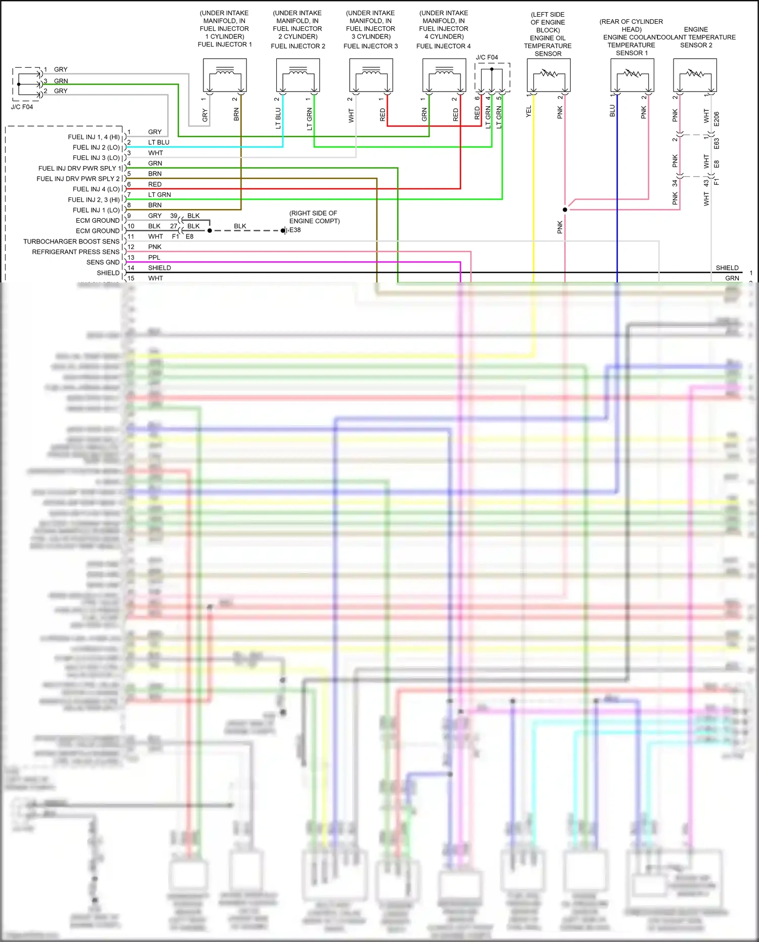 Wiring diagram engine oil pressure sensor for Nissan Juke I facelift (2014-2019) (1 of 2)