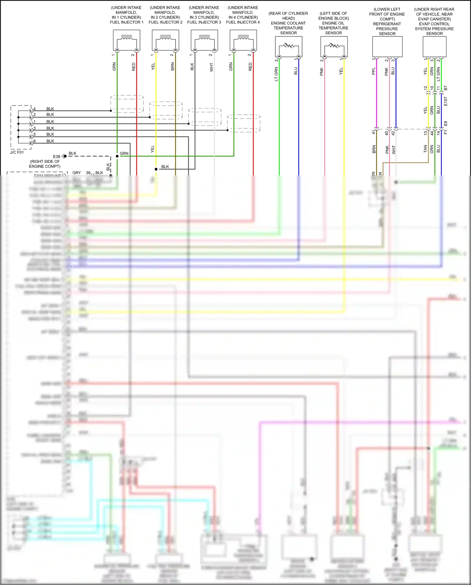 Wiring diagram engine oil temperature sensor for Nissan Juke I facelift (2014-2019) (2 of 2)