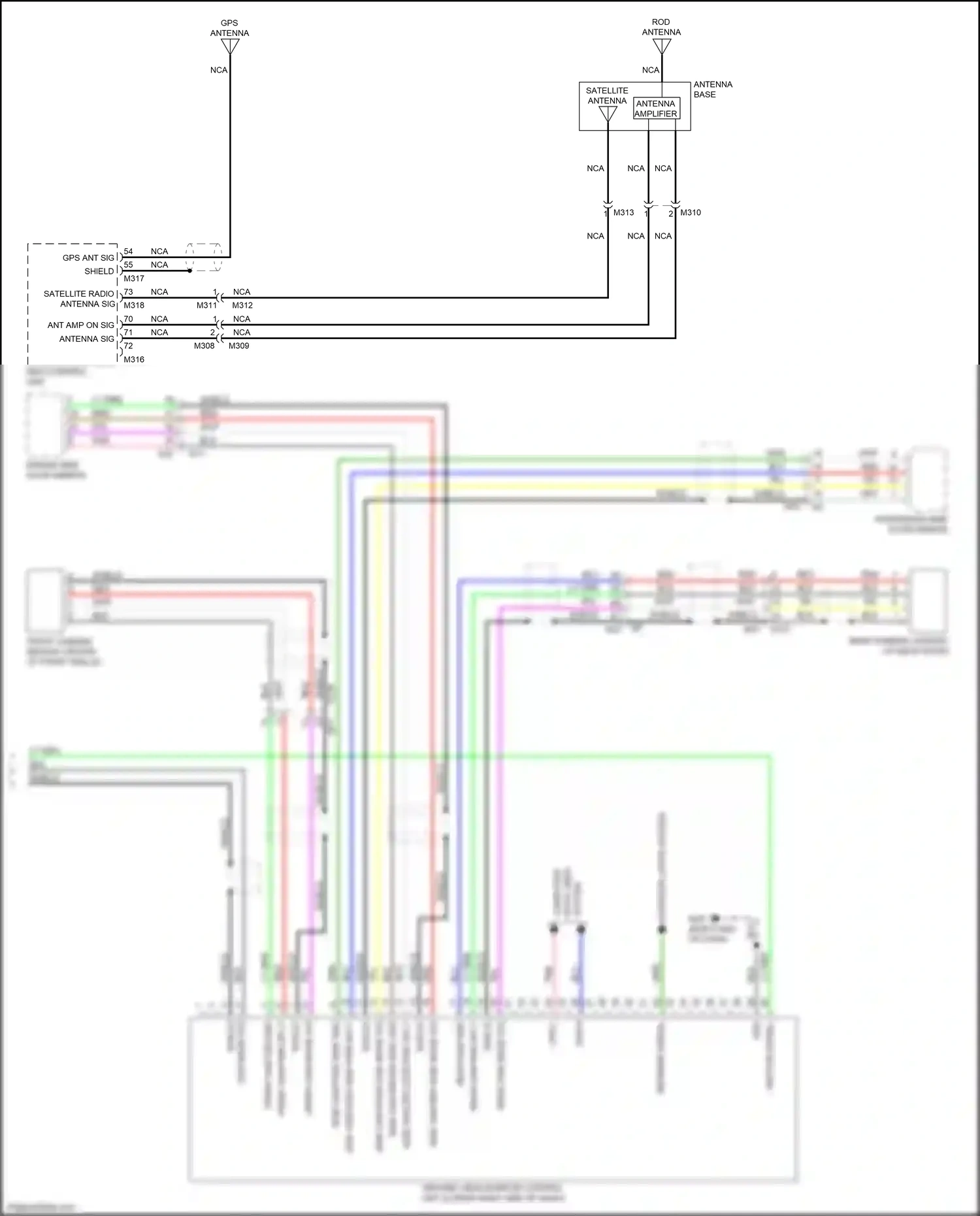 Wiring diagram front camera for Nissan Juke I facelift (2014-2019) (1 of 2)