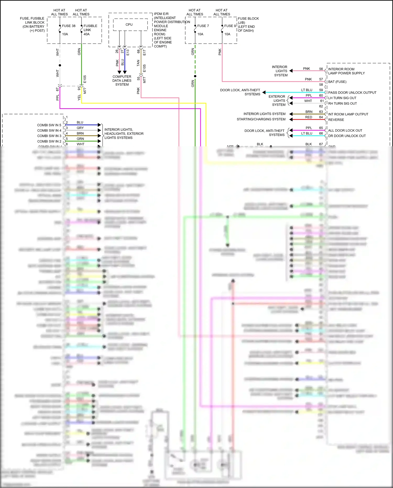 Wiring diagram headlights system for Nissan Juke I facelift (2014-2019) (1 of 4)