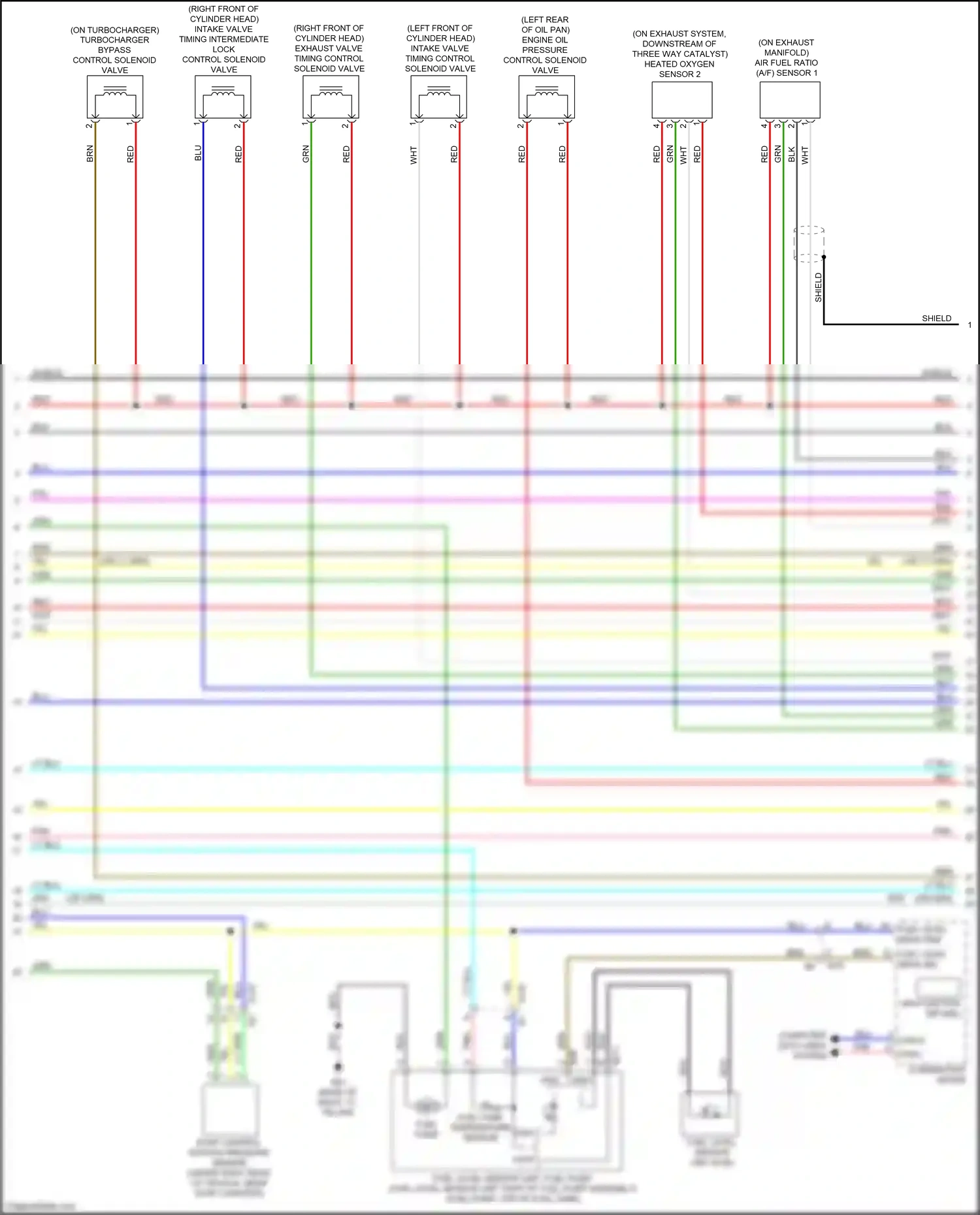 Wiring diagram heated oxygen sensor 2 for Nissan Juke I facelift (2014-2019) (1 of 2)