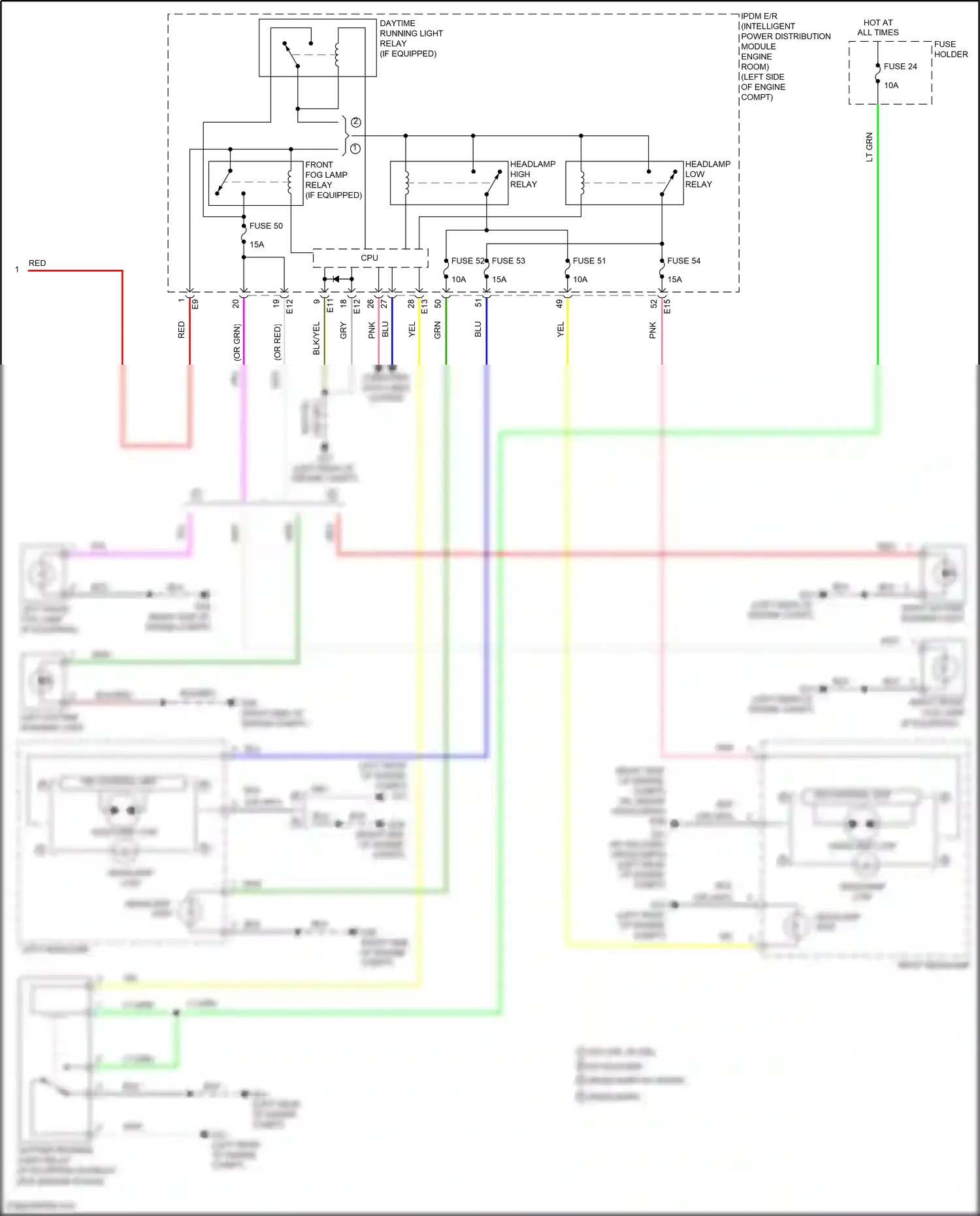 Wiring diagram hid control unit for Nissan Juke I facelift (2014-2019) (1 of 1)