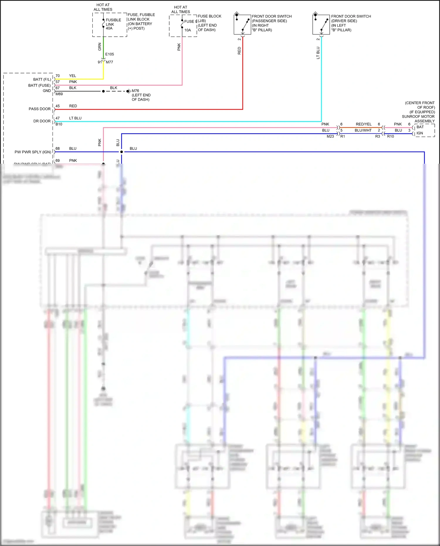 Wiring diagram lock switch for Nissan Juke I facelift (2014-2019) (1 of 1)