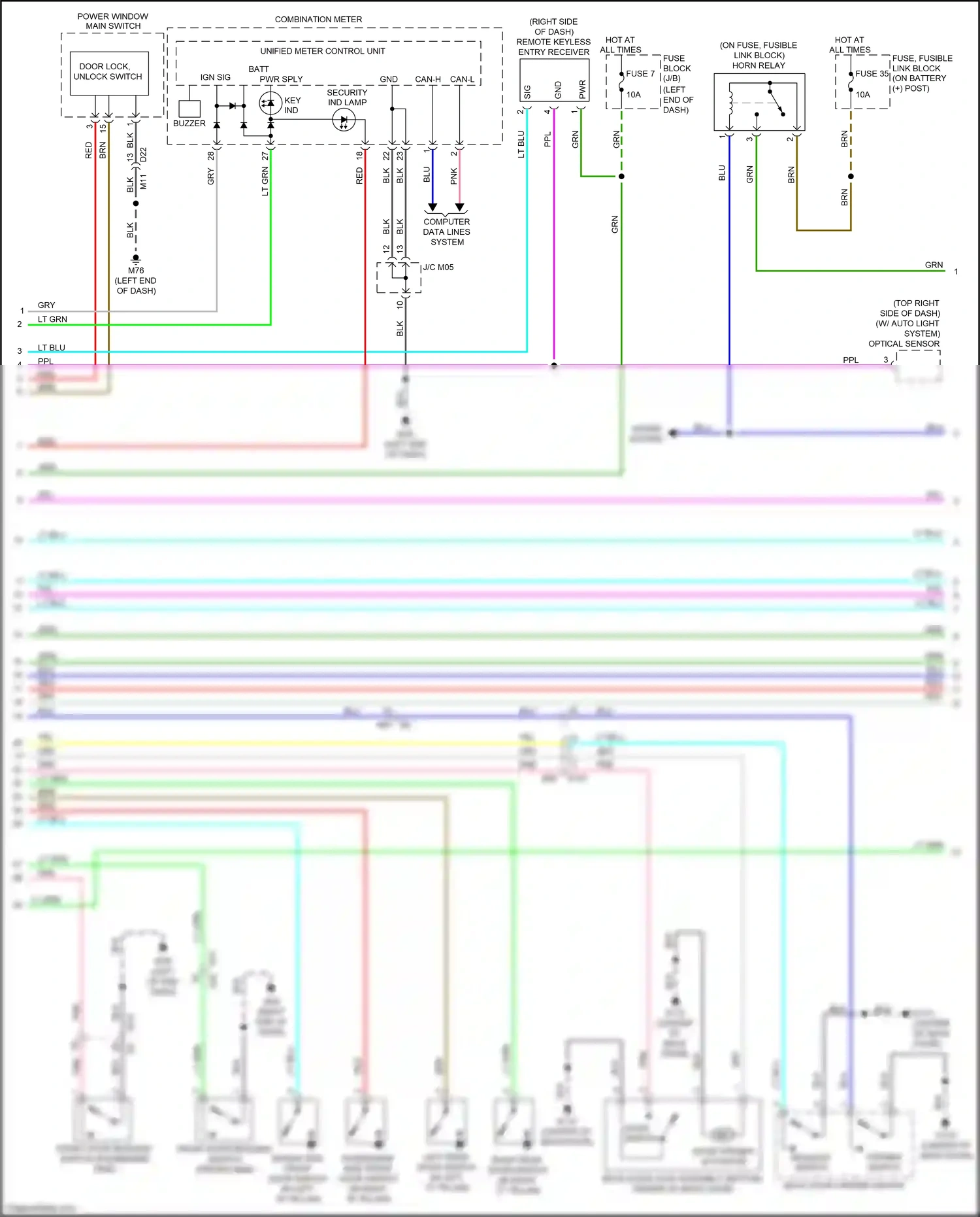 Wiring diagram optical sensor for Nissan Juke I facelift (2014-2019) (2 of 3)