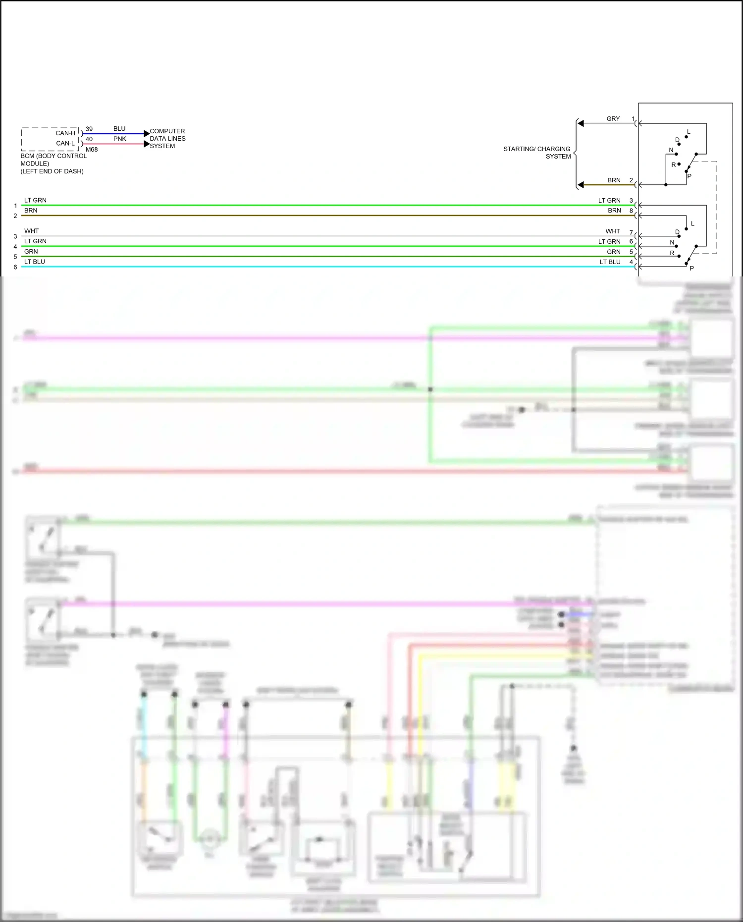 Wiring diagram position select switch for Nissan Juke I facelift (2014-2019) (1 of 2)