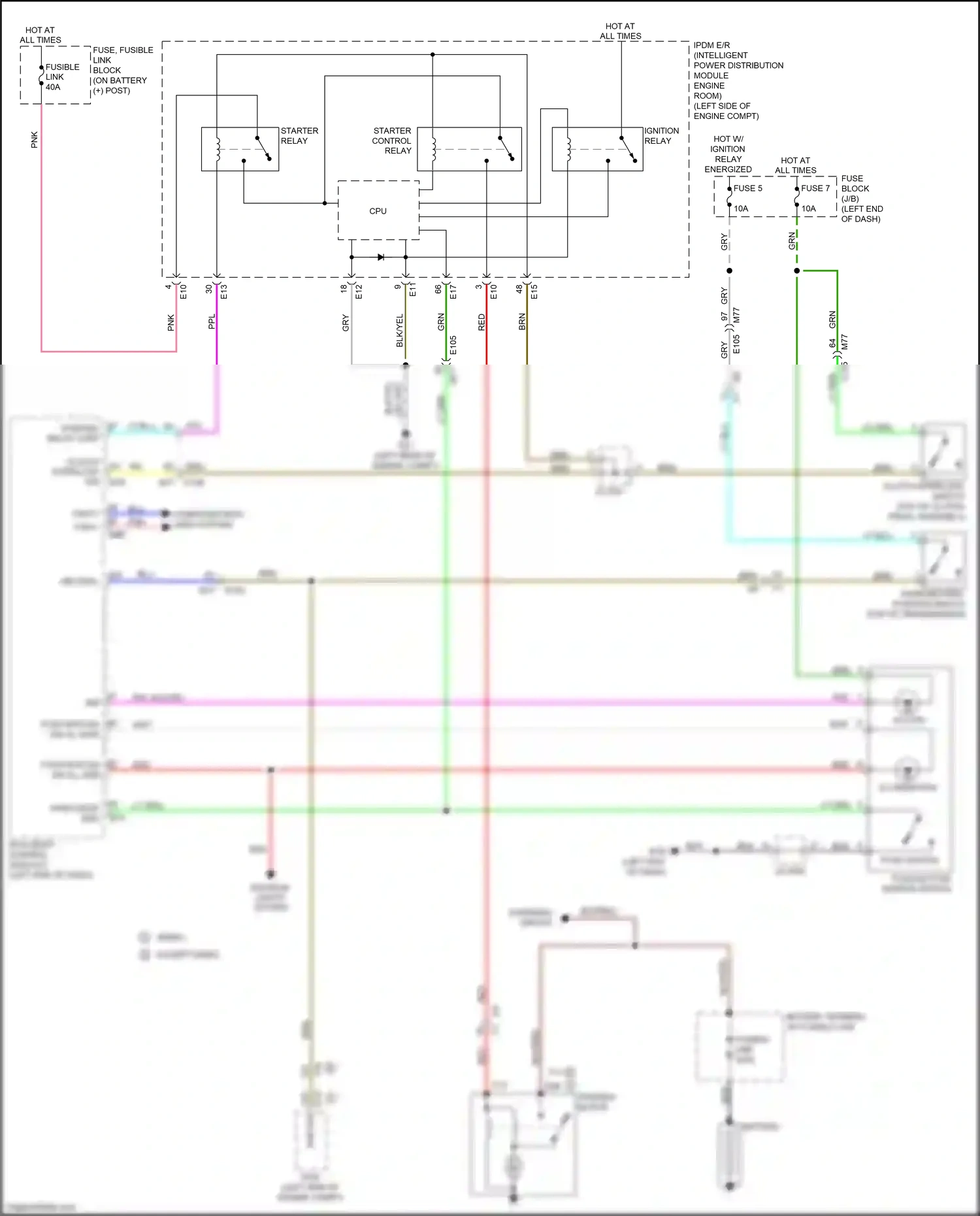 Wiring diagram push switch for Nissan Juke I facelift (2014-2019) (7 of 7)