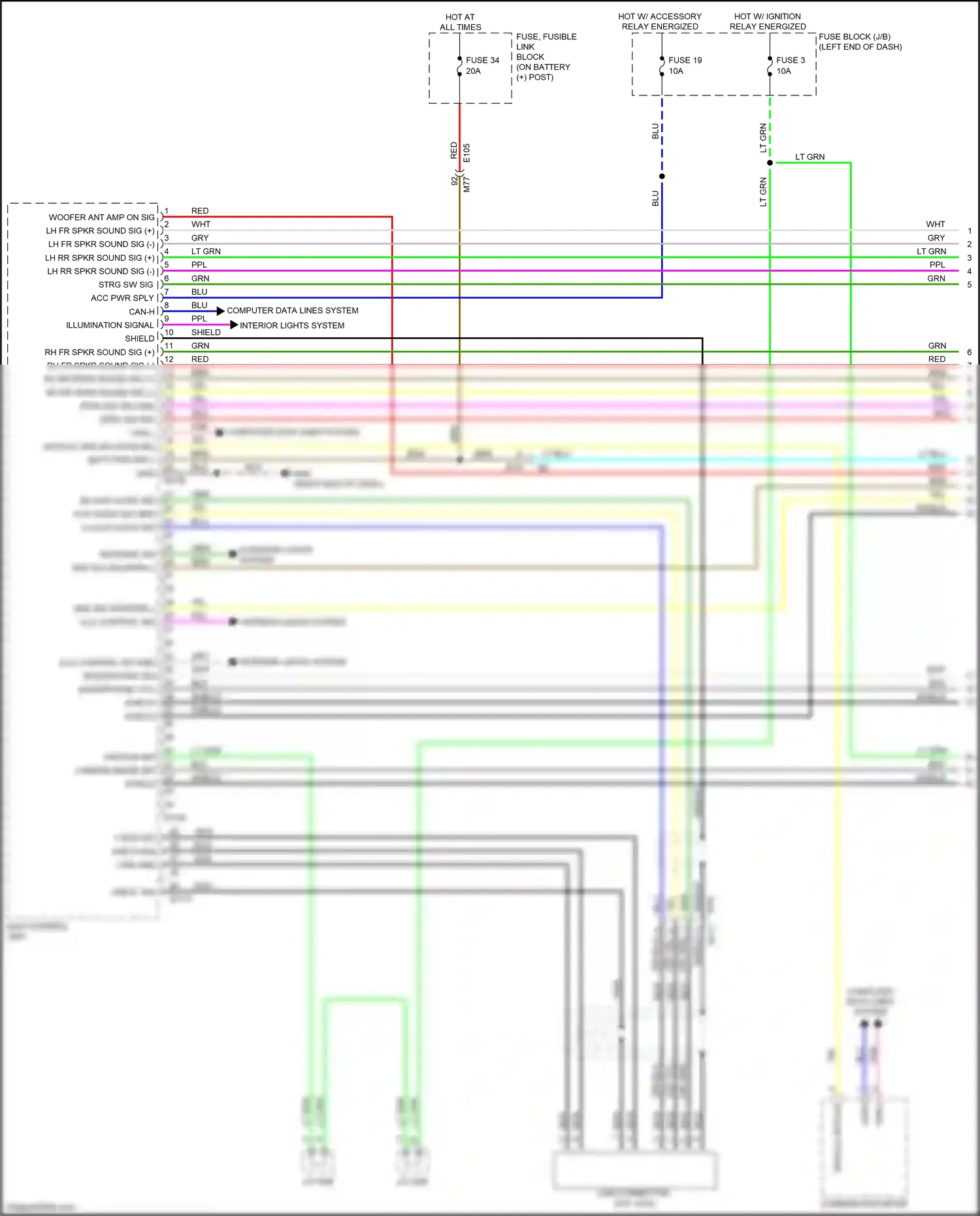 Wiring diagram reverse sig for Nissan Juke I facelift (2014-2019) (2 of 3)