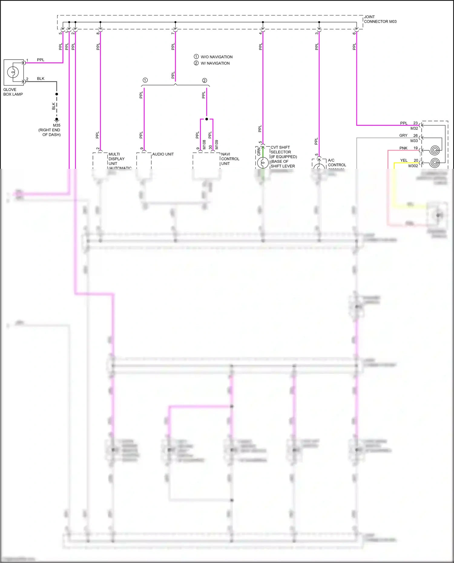 Wiring diagram steering switch for Nissan Juke I facelift (2014-2019) (1 of 4)