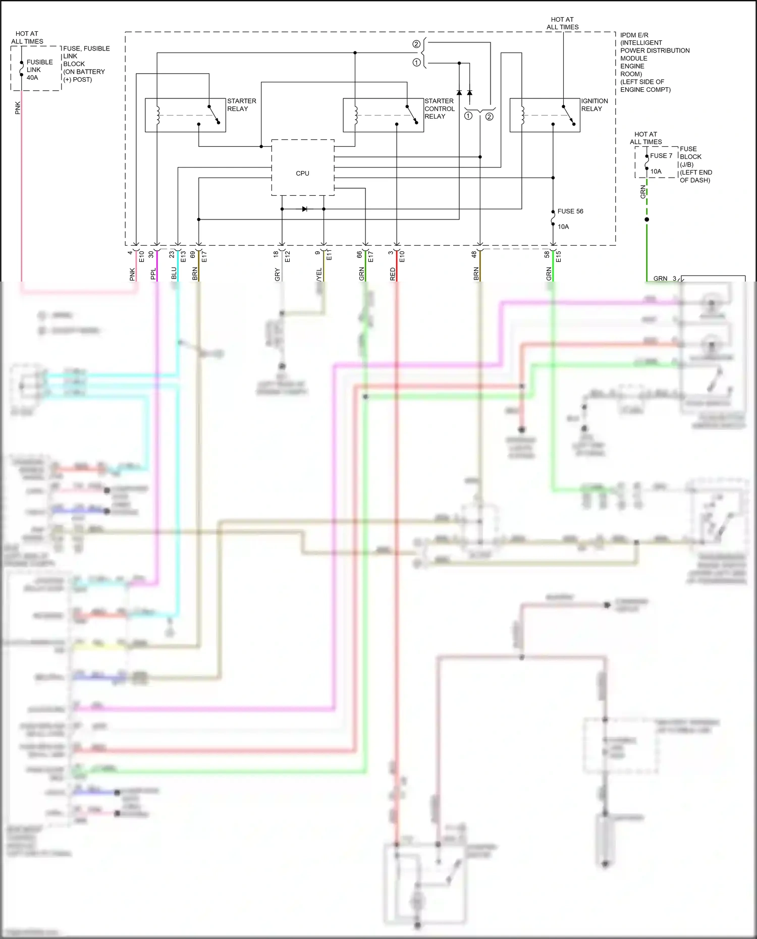 Wiring diagram transmission range switch for Nissan Juke I facelift (2014-2019) (4 of 5)