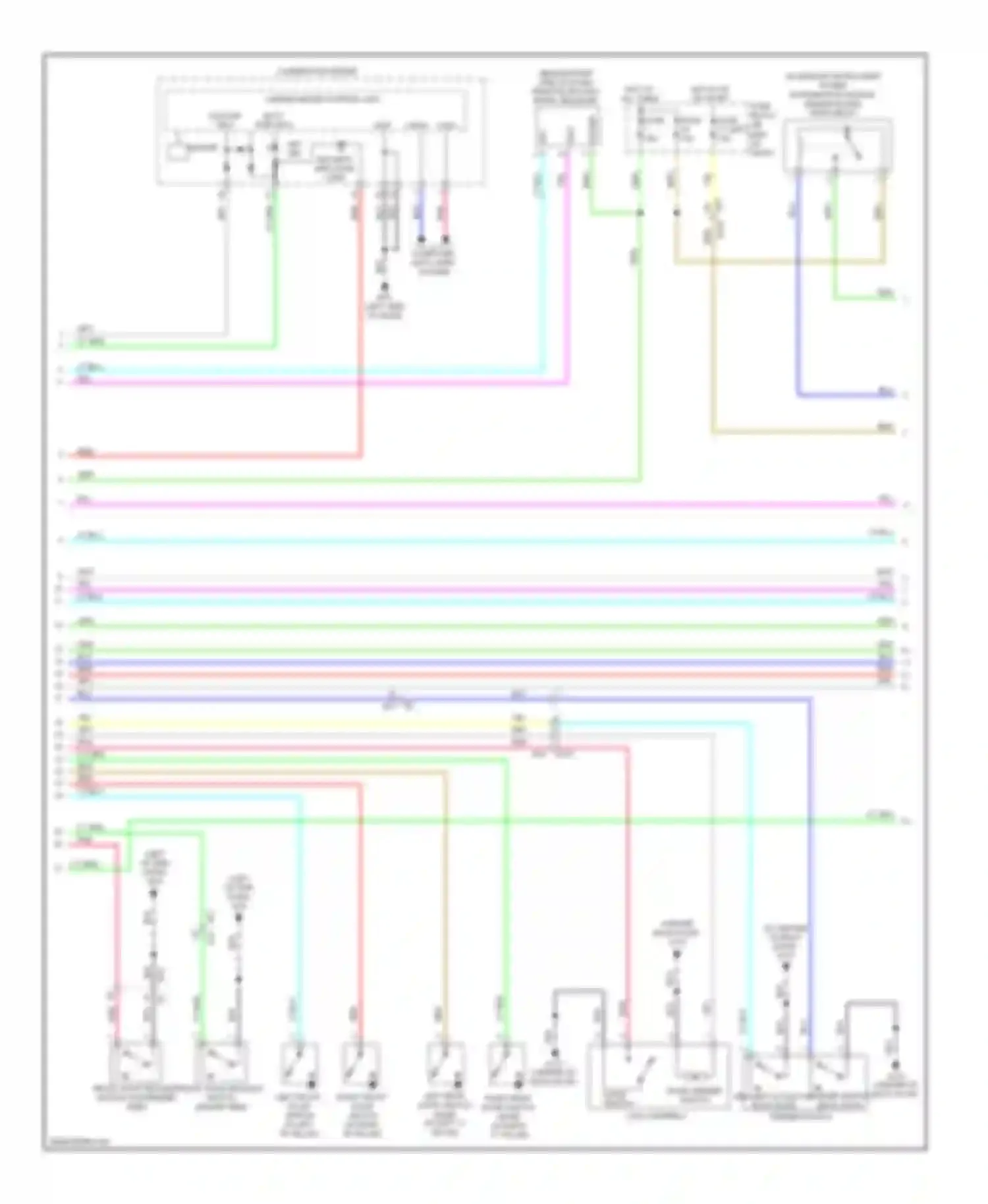 Juke Nissan I (2010-2014): Power door locks circuit, with intelligent key unit (2 of 3)