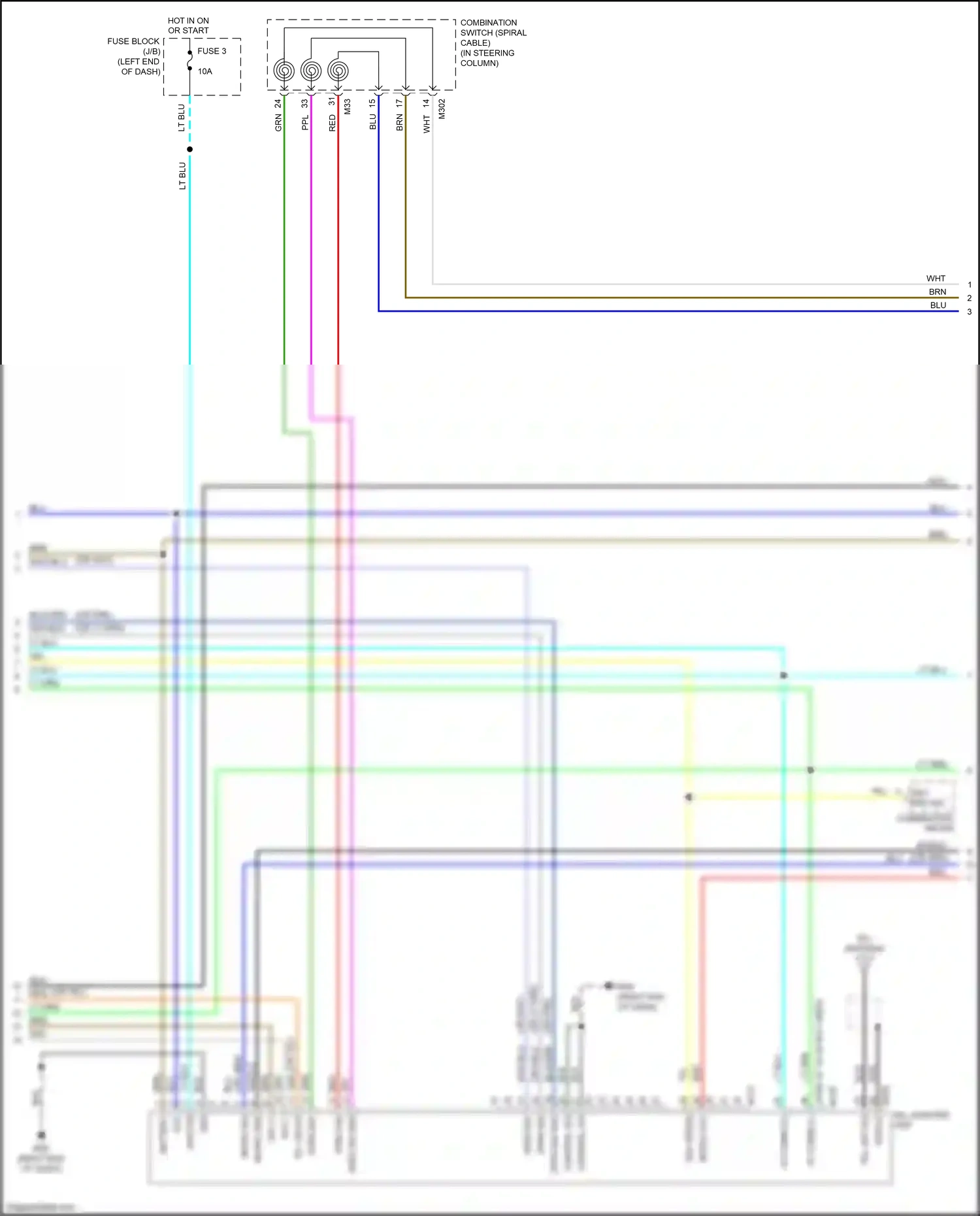 Wiring diagram blu/grn for Nissan Juke I (2010-2014) (4 of 4)