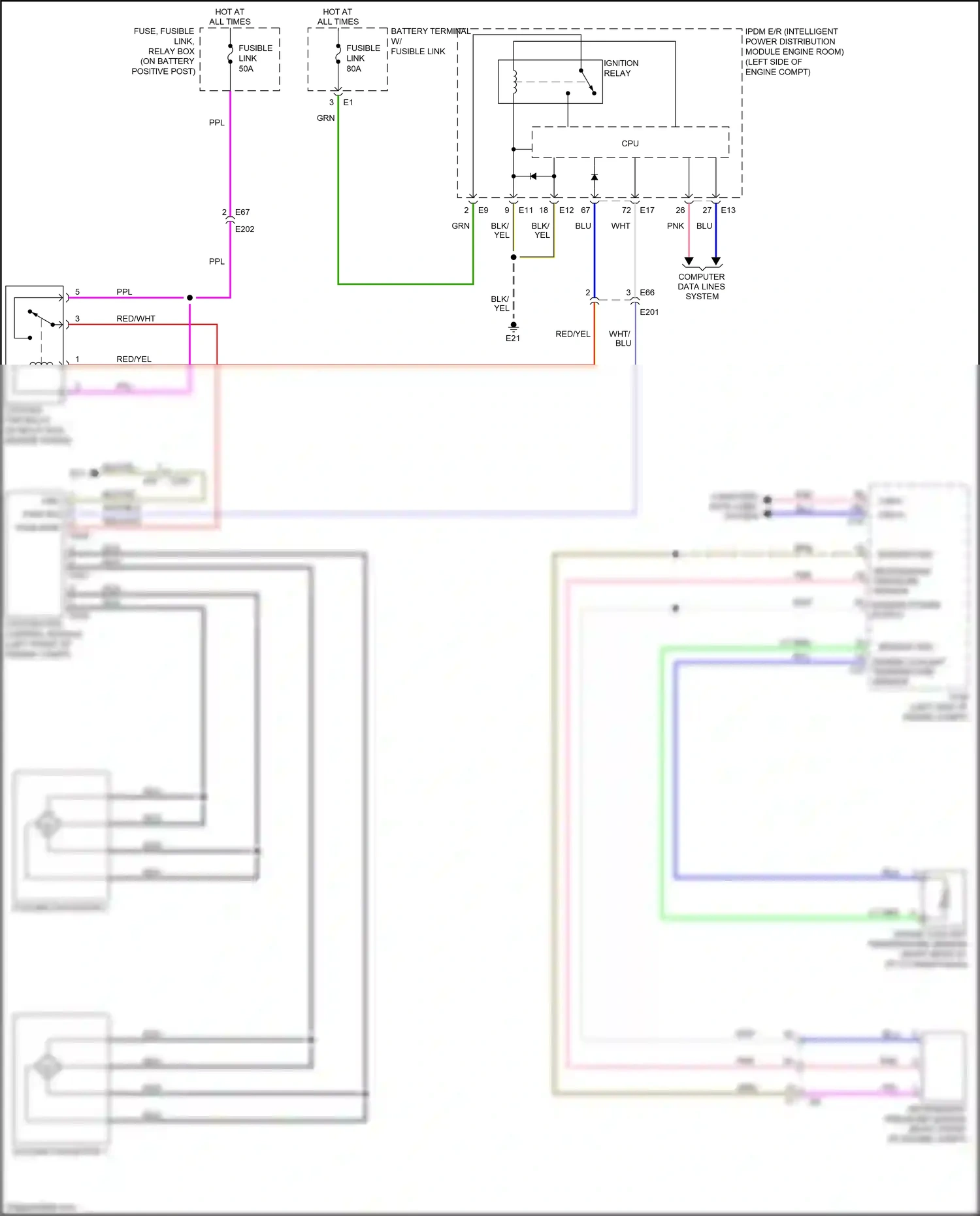 Wiring diagram ignition relay for Nissan Juke I (2010-2014) (2 of 15)