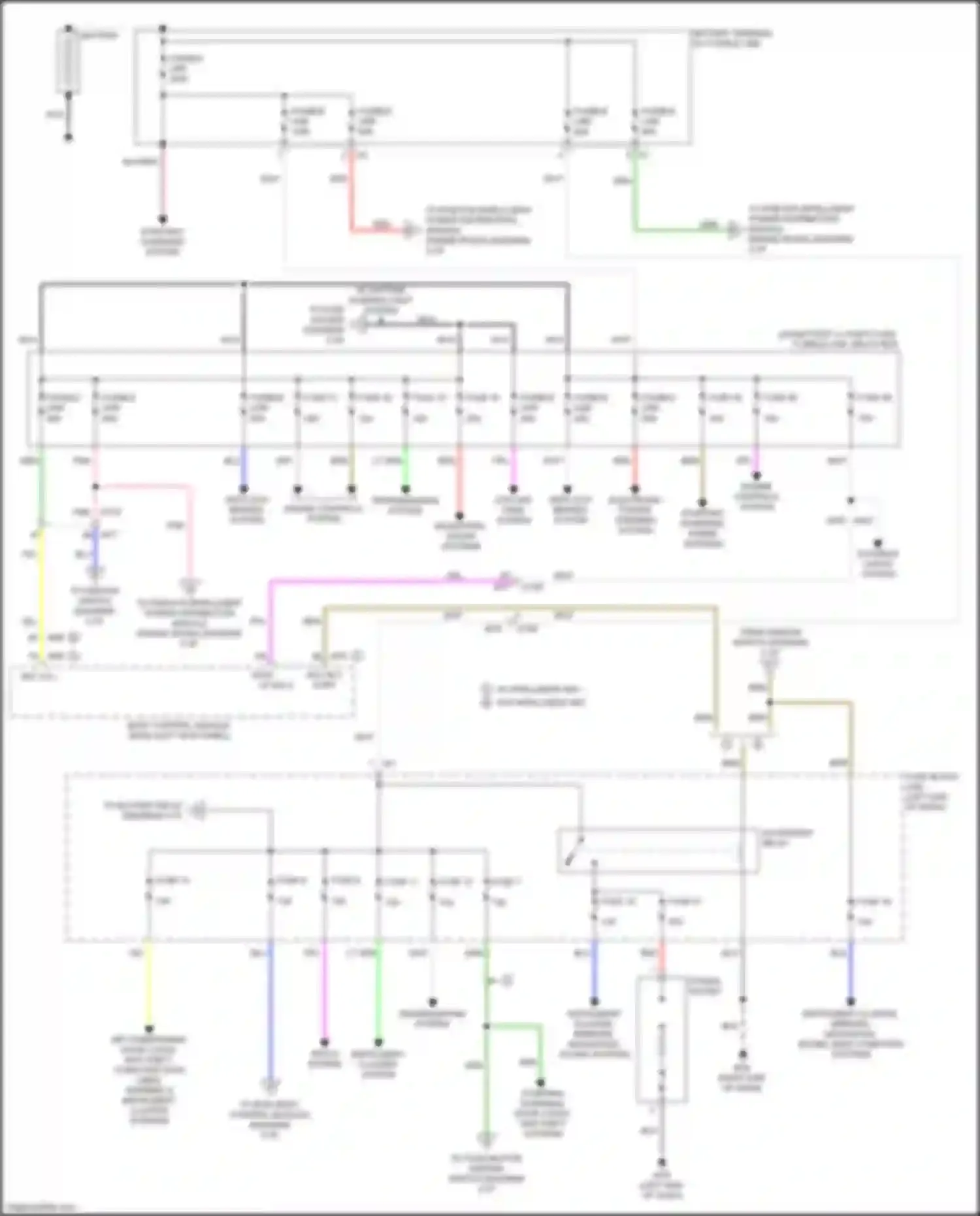Wiring diagram instrument cluster, mirrors, navigation, sound, body computer systems for Nissan Juke I (2010-2014) (1 of 1)