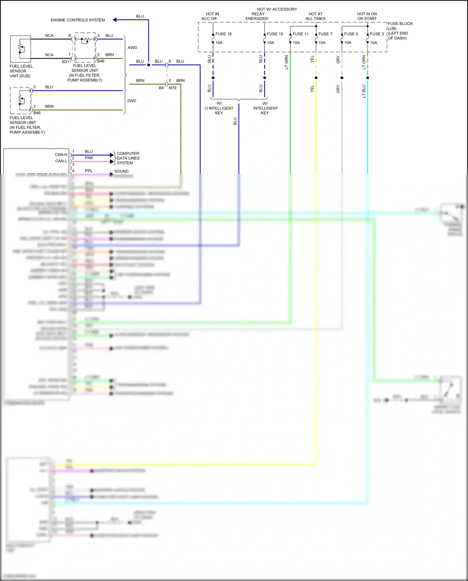 Wiring diagram interior lights system transmissions system for Nissan Juke I (2010-2014) (1 of 1)
