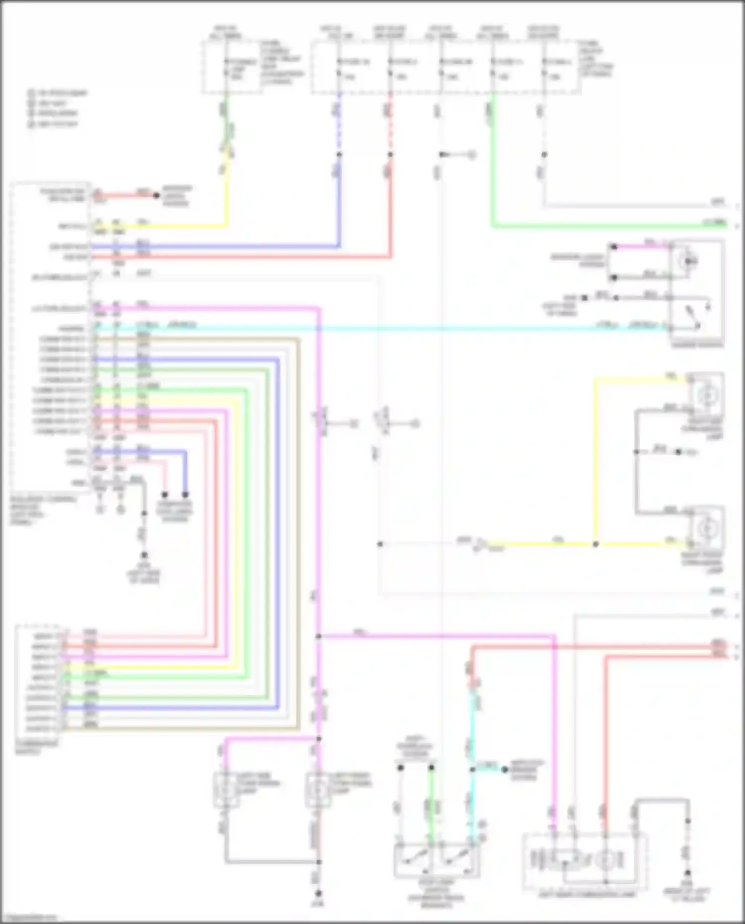 Wiring diagram left front turn signal lamp for Nissan Juke I (2010-2014) (1 of 1)