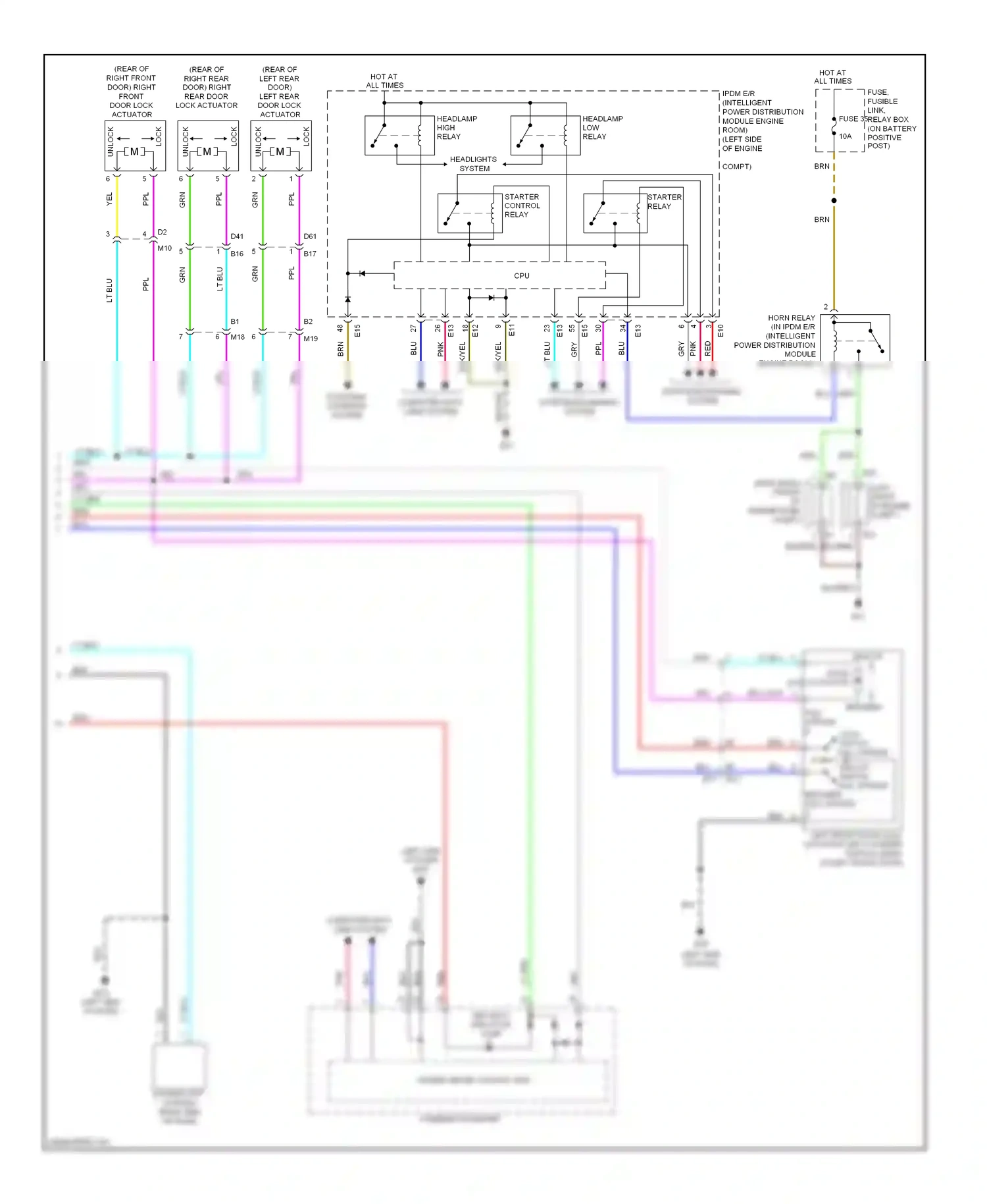 Wiring diagram lock switch for Nissan Juke I (2010-2014) (1 of 5)