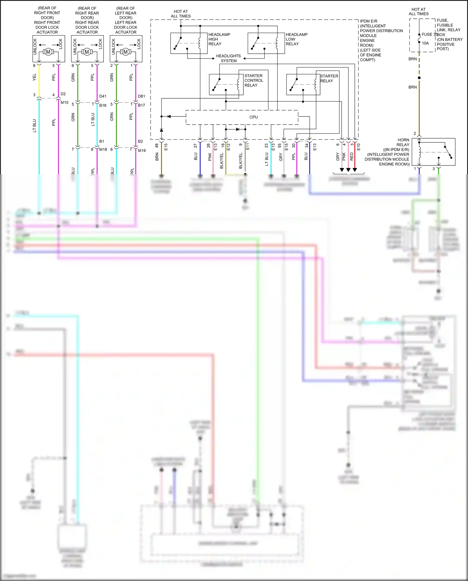 Wiring diagram lock switch for Nissan Juke I (2010-2014) (2 of 5)