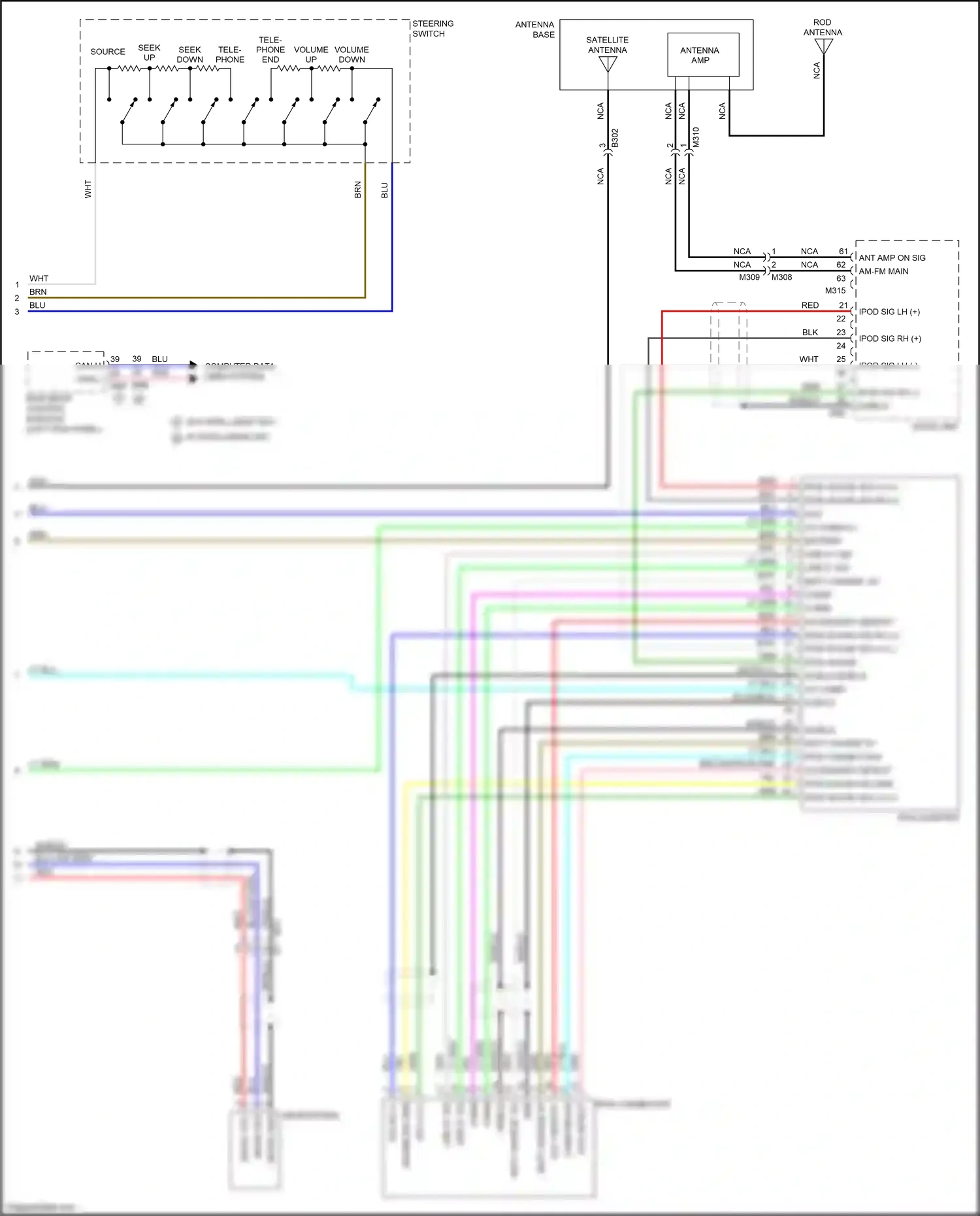 Wiring diagram steering switch for Nissan Juke I (2010-2014) (6 of 6)