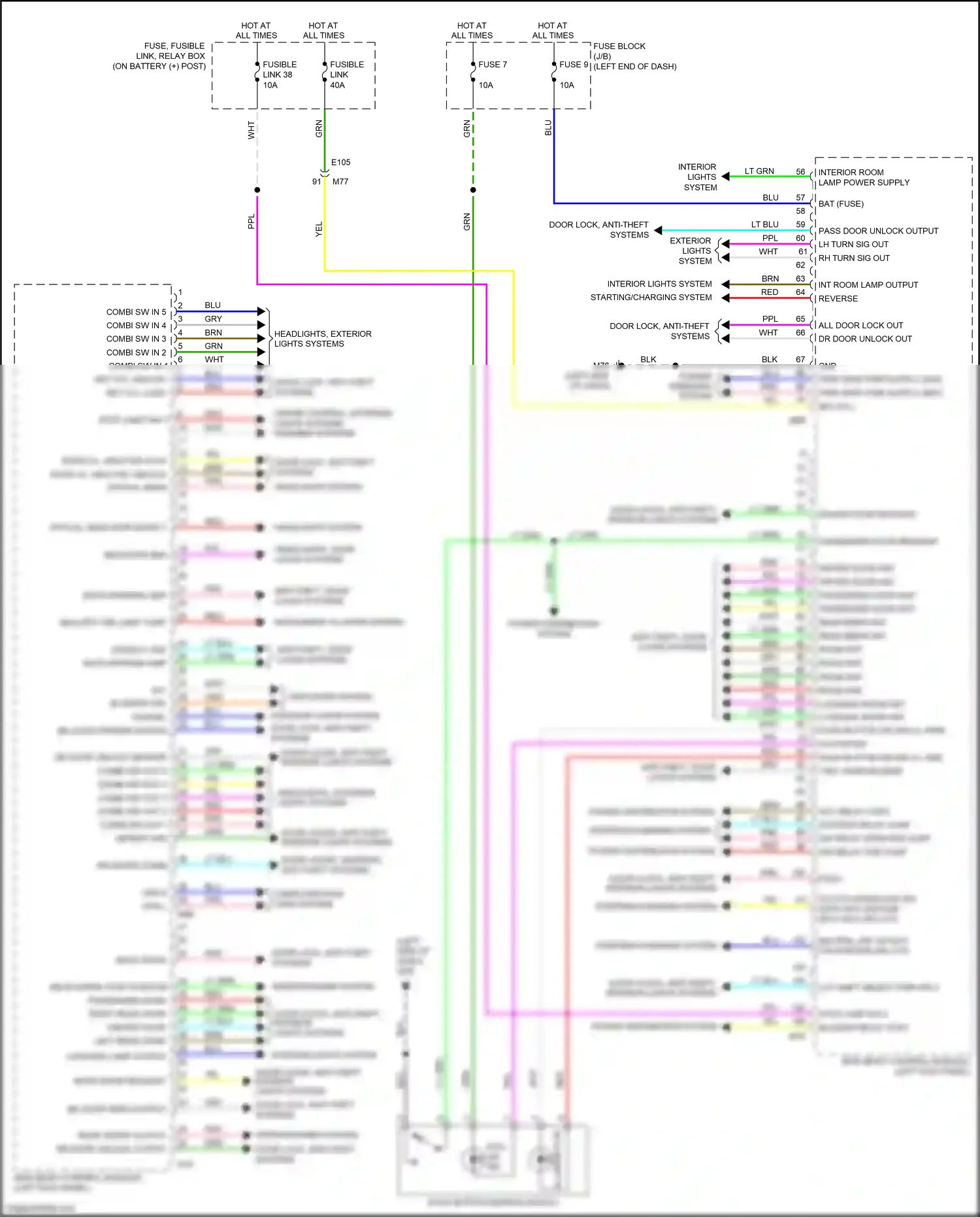 Wiring diagram warning systems for Nissan Juke I (2010-2014) (1 of 4)