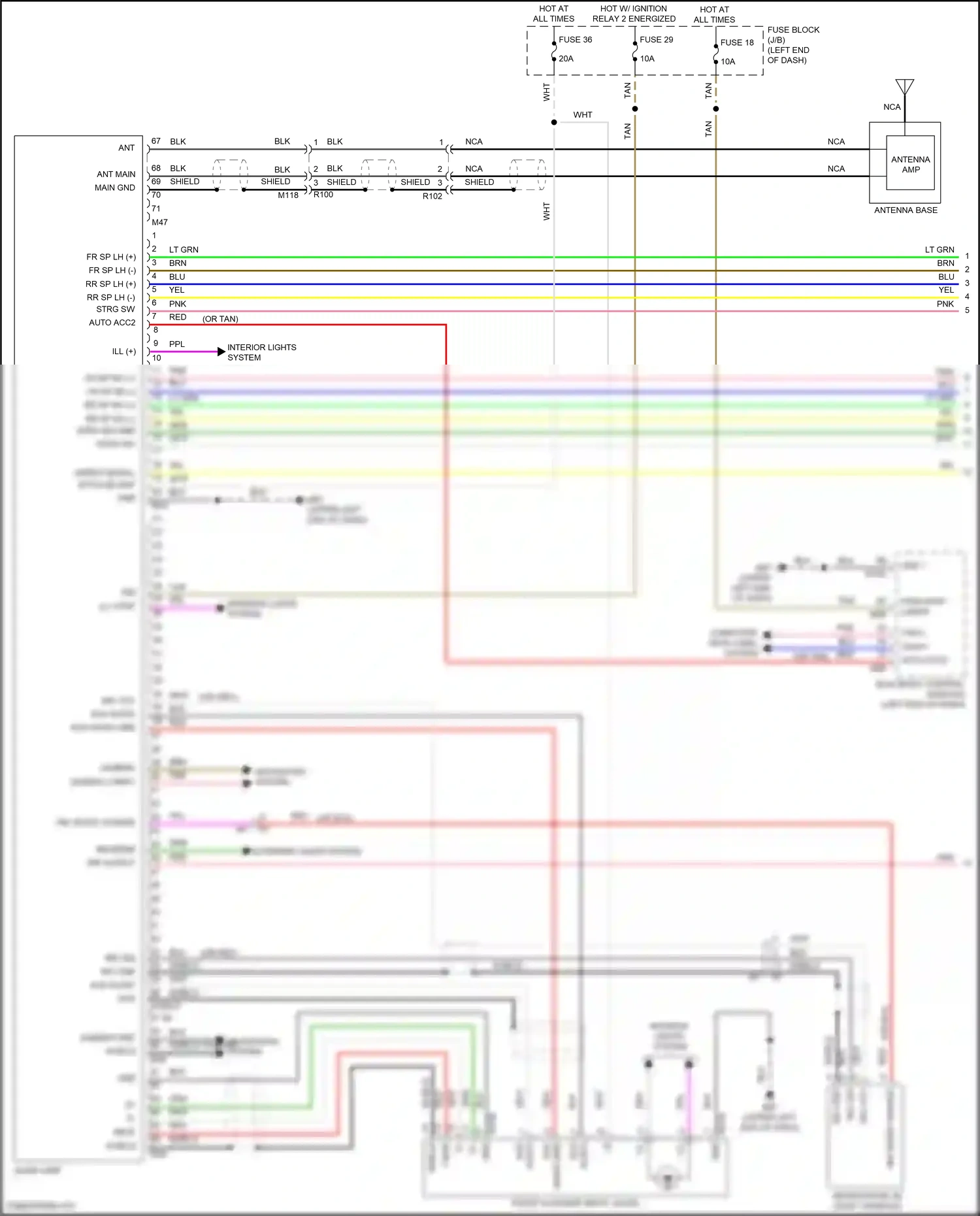 Wiring diagram front auxiliary input jacks for Nissan Kicks I facelift (2020-2024) (1 of 9)