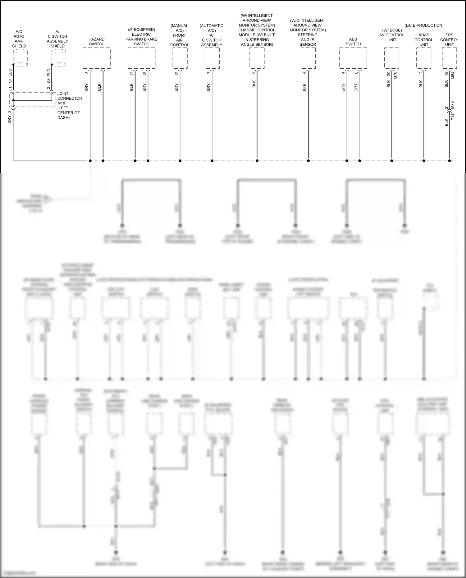 Wiring diagram front auxiliary input jacks for Nissan Kicks I facelift (2020-2024) (3 of 9)