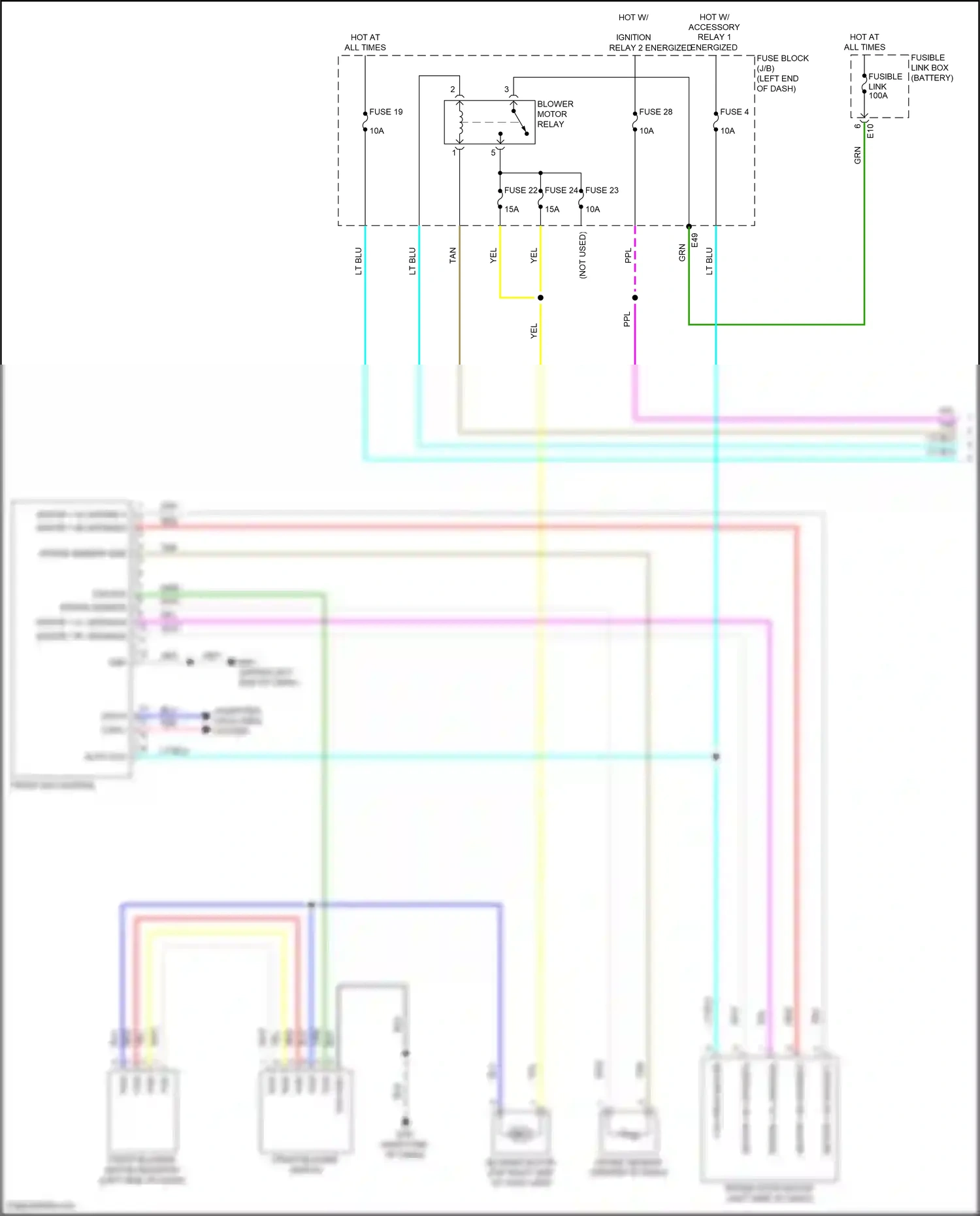 Wiring diagram front blower switch for Nissan Kicks I facelift (2020-2024) (2 of 2)