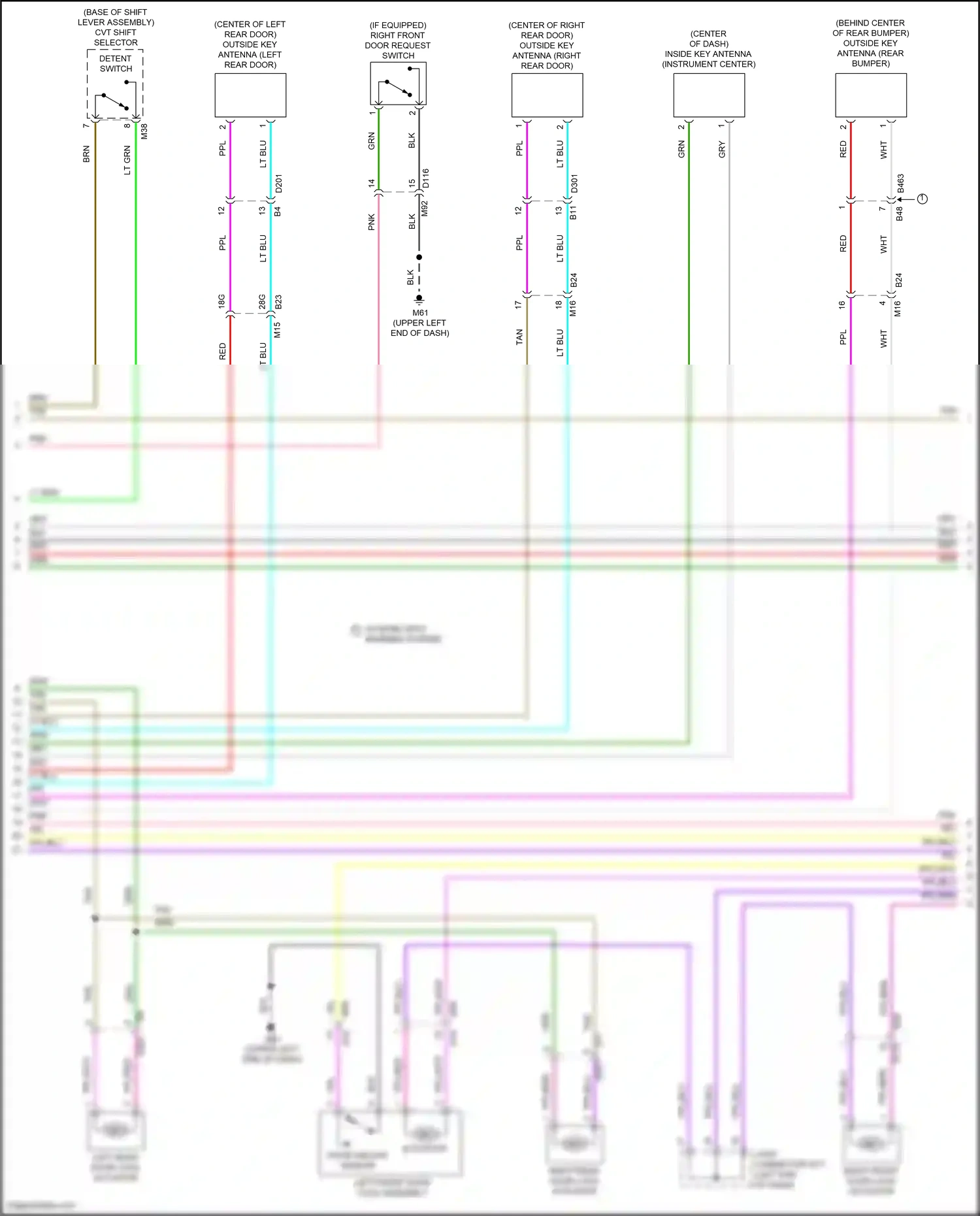 Wiring diagram right front door request switch for Nissan Kicks I facelift (2020-2024) (1 of 3)