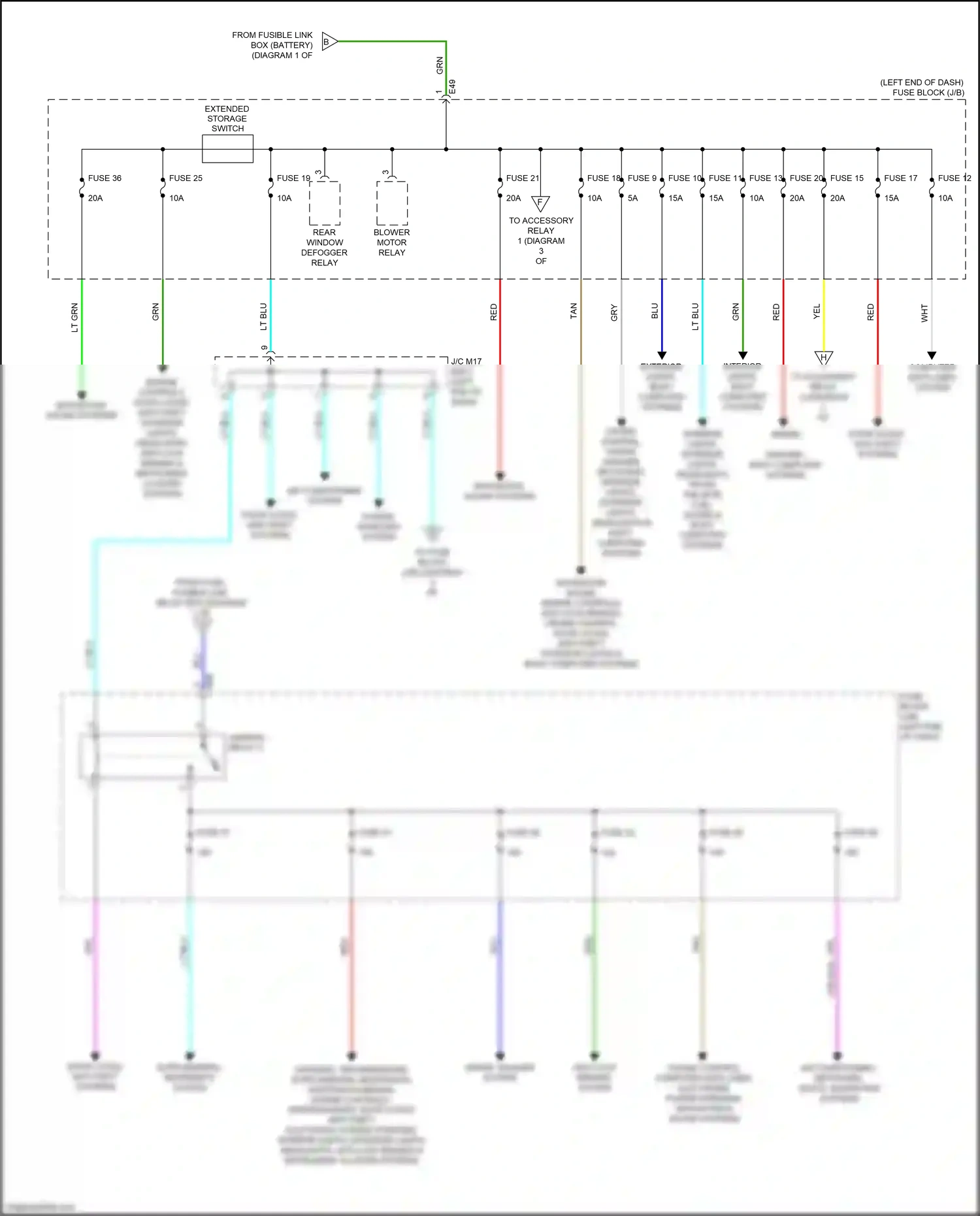 Wiring diagram interior lights, body computer systems for Nissan Kicks I (2016-2020) (1 of 1)