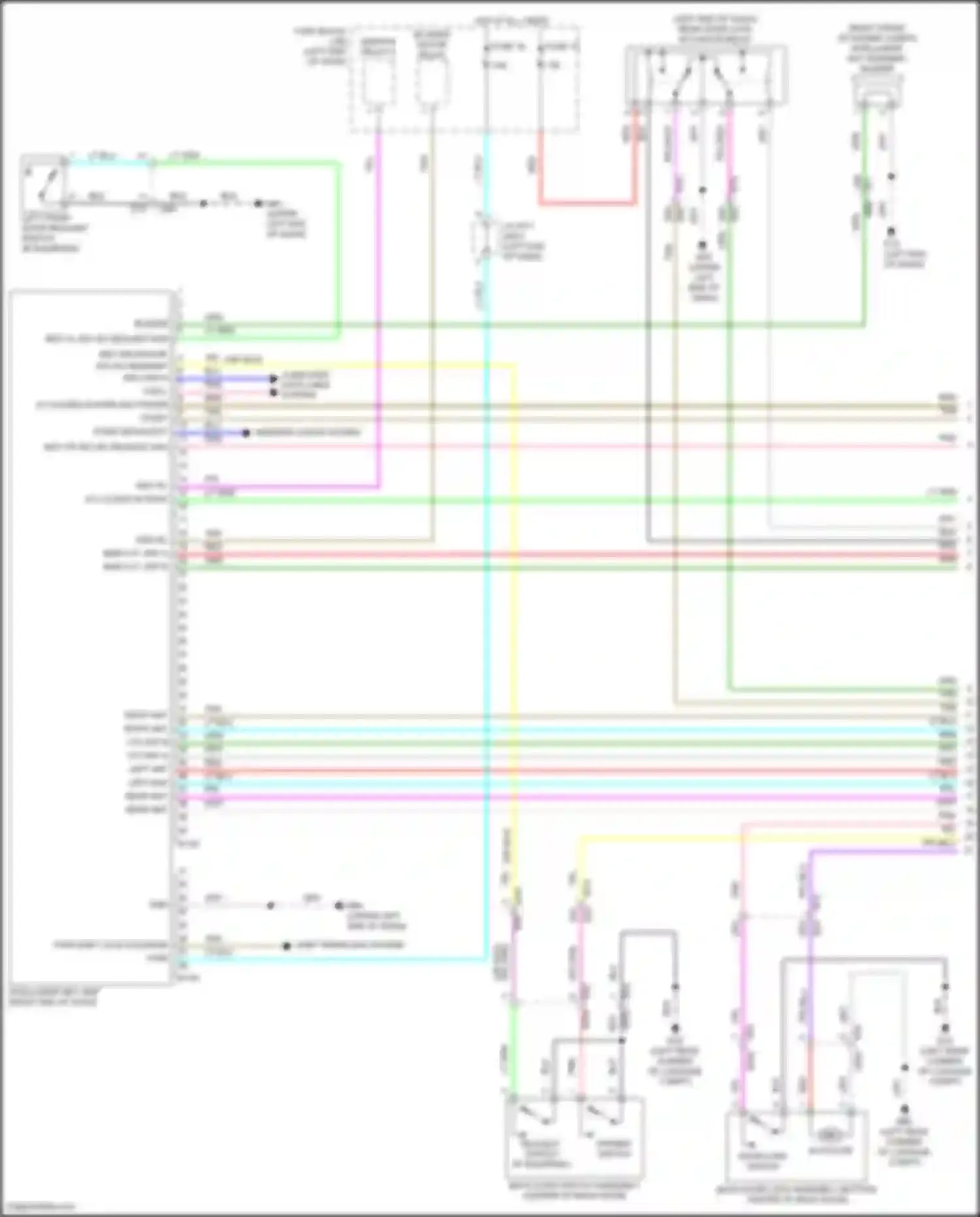 Wiring diagram left front door request switch for Nissan Kicks I (2016-2020) (1 of 2)