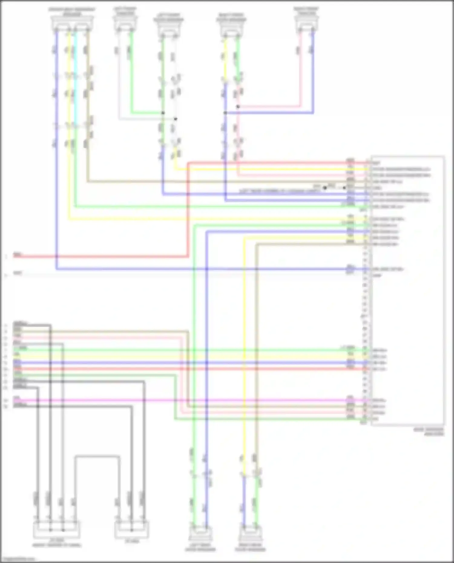 Wiring diagram left front door speaker for Nissan Kicks I (2016-2020) (2 of 5)