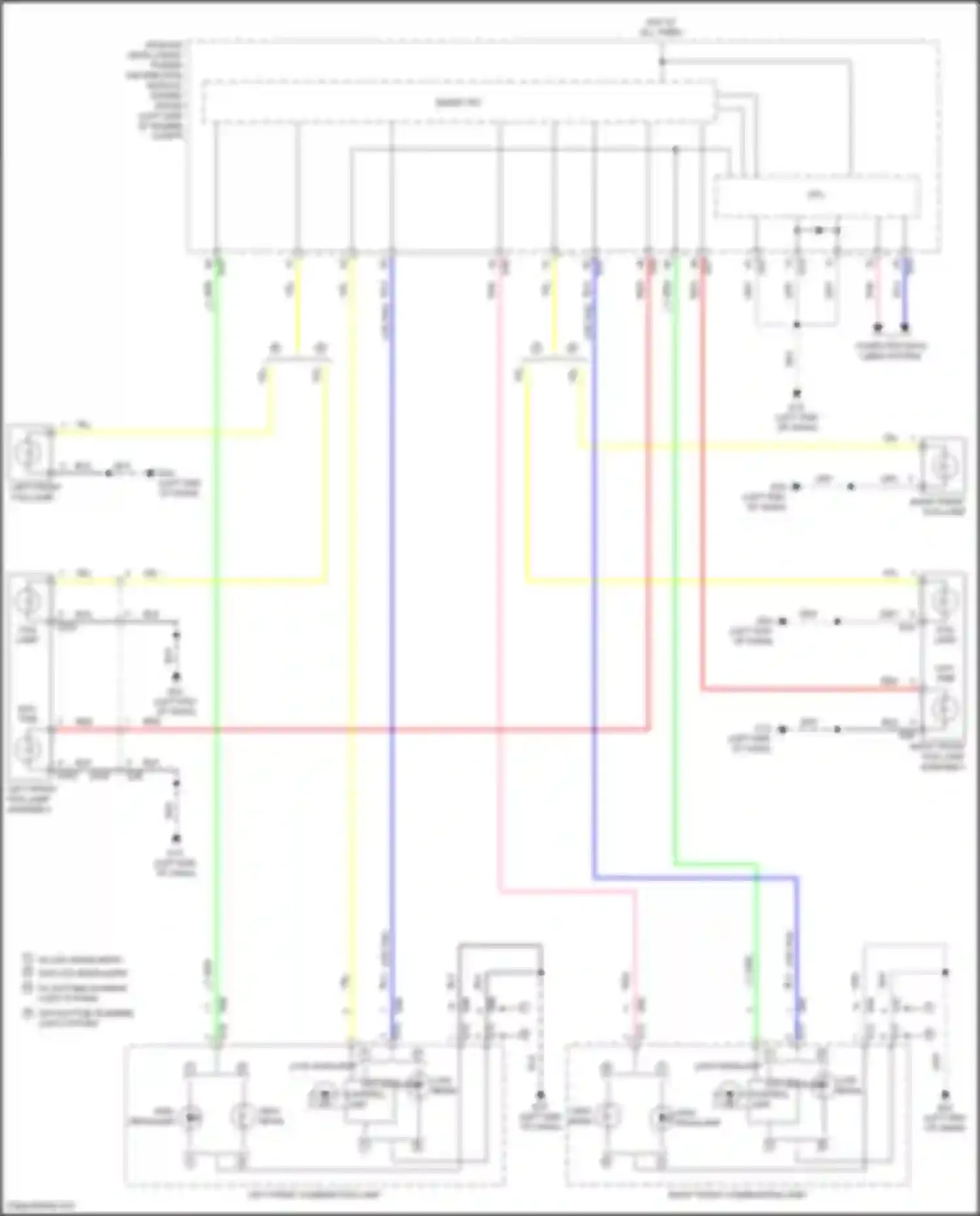 Wiring diagram right front combination lamp for Nissan Kicks I (2016-2020) (2 of 2)