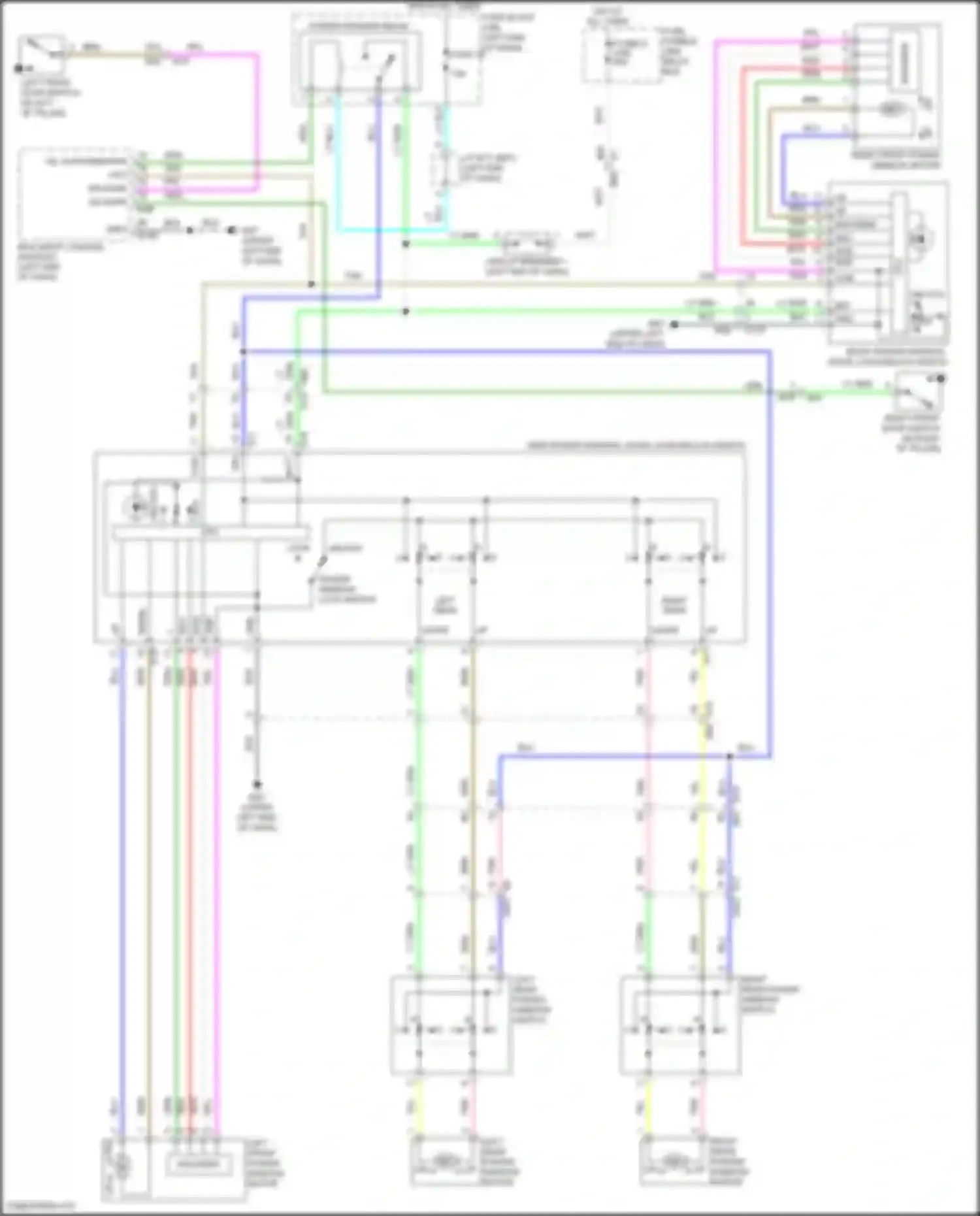 Wiring diagram right power window, door lock/unlock switch for Nissan Kicks I (2016-2020) (1 of 1)
