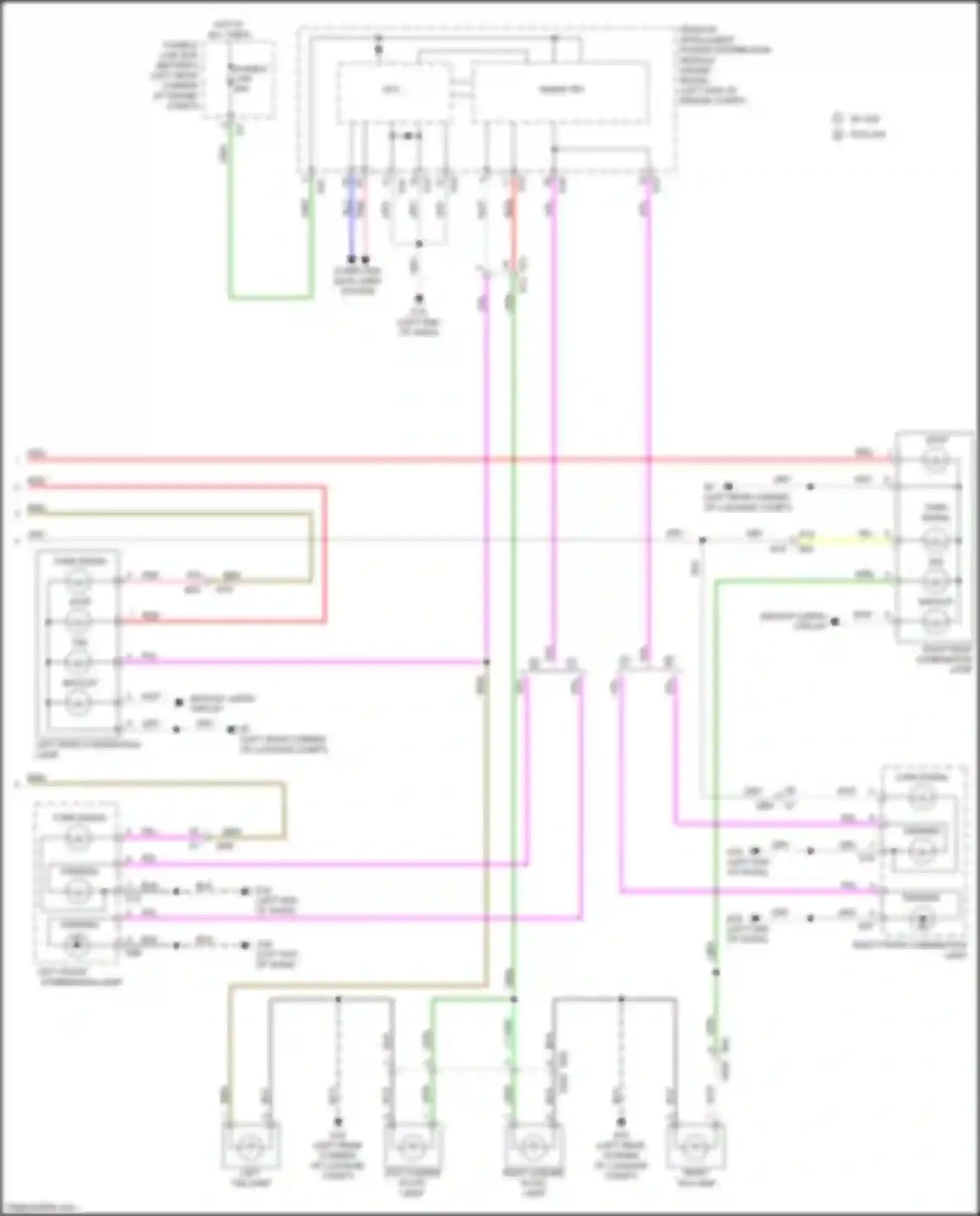 Wiring diagram right rear combination lamp for Nissan Kicks I (2016-2020) (2 of 2)
