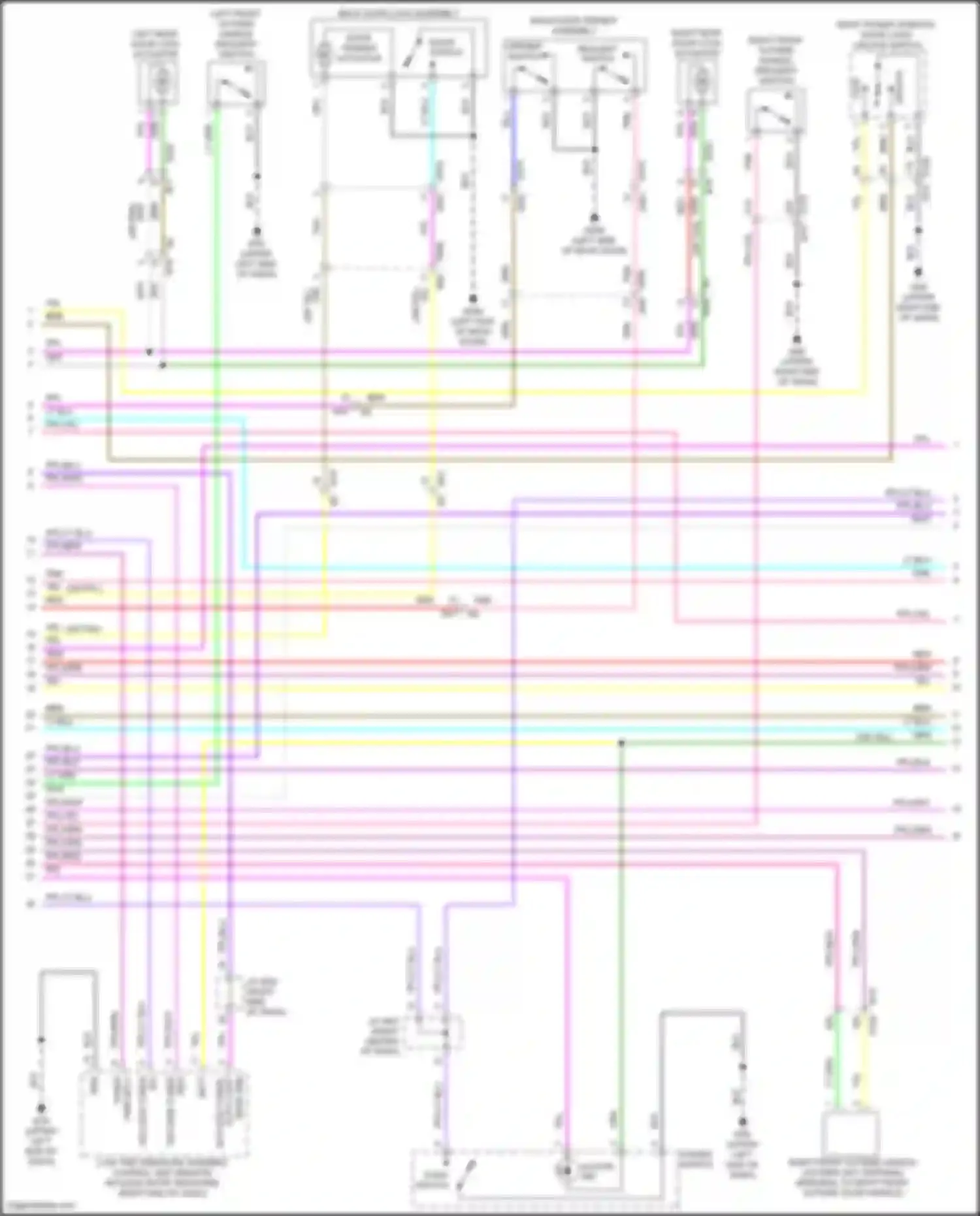 Car Wiring Diagrams for Leaf Nissan II (2017-2024): Power door locks circuit (2 of 4)