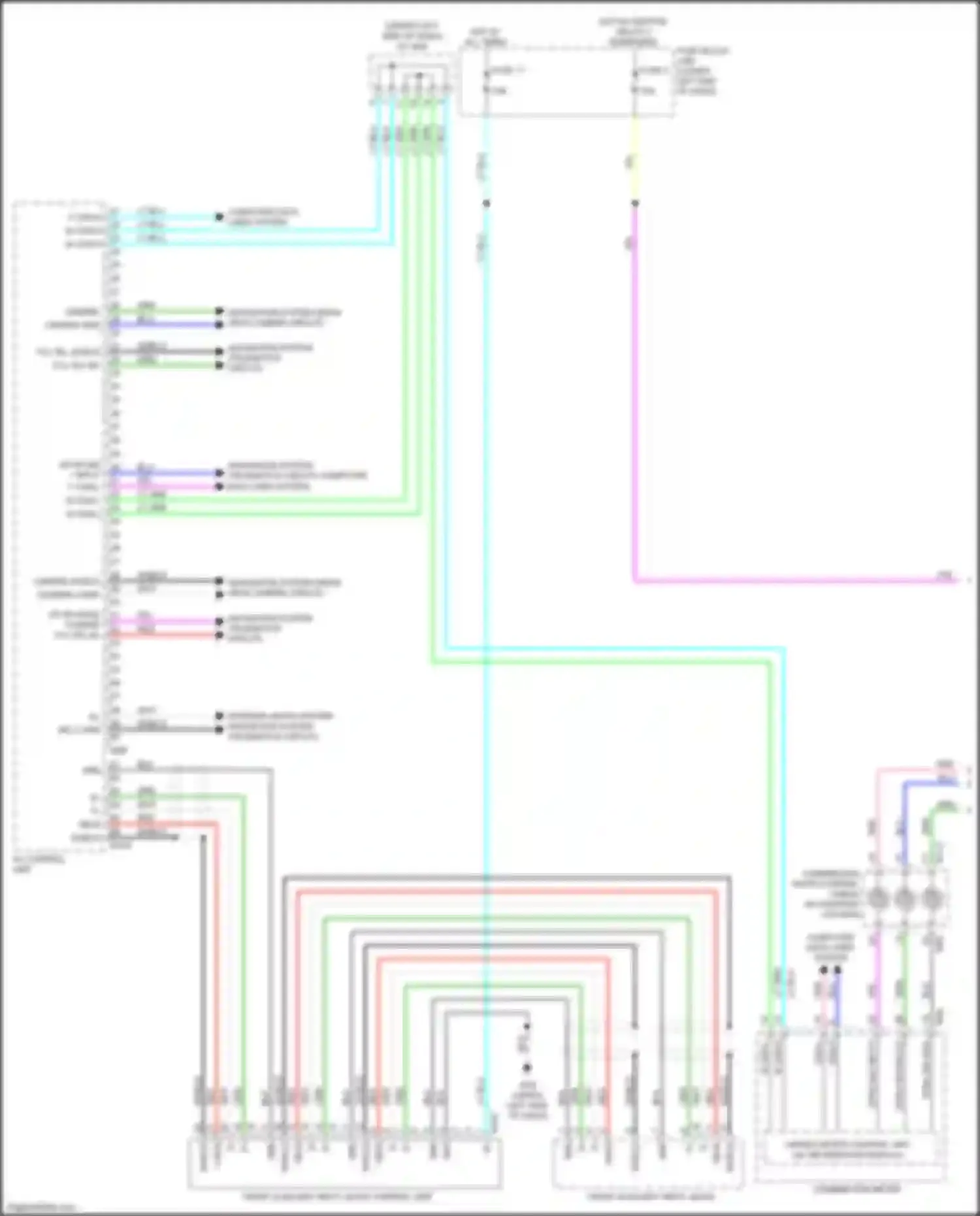 Wiring diagram front auxiliary input jacks for Nissan Leaf II (2017-2024) (1 of 6)